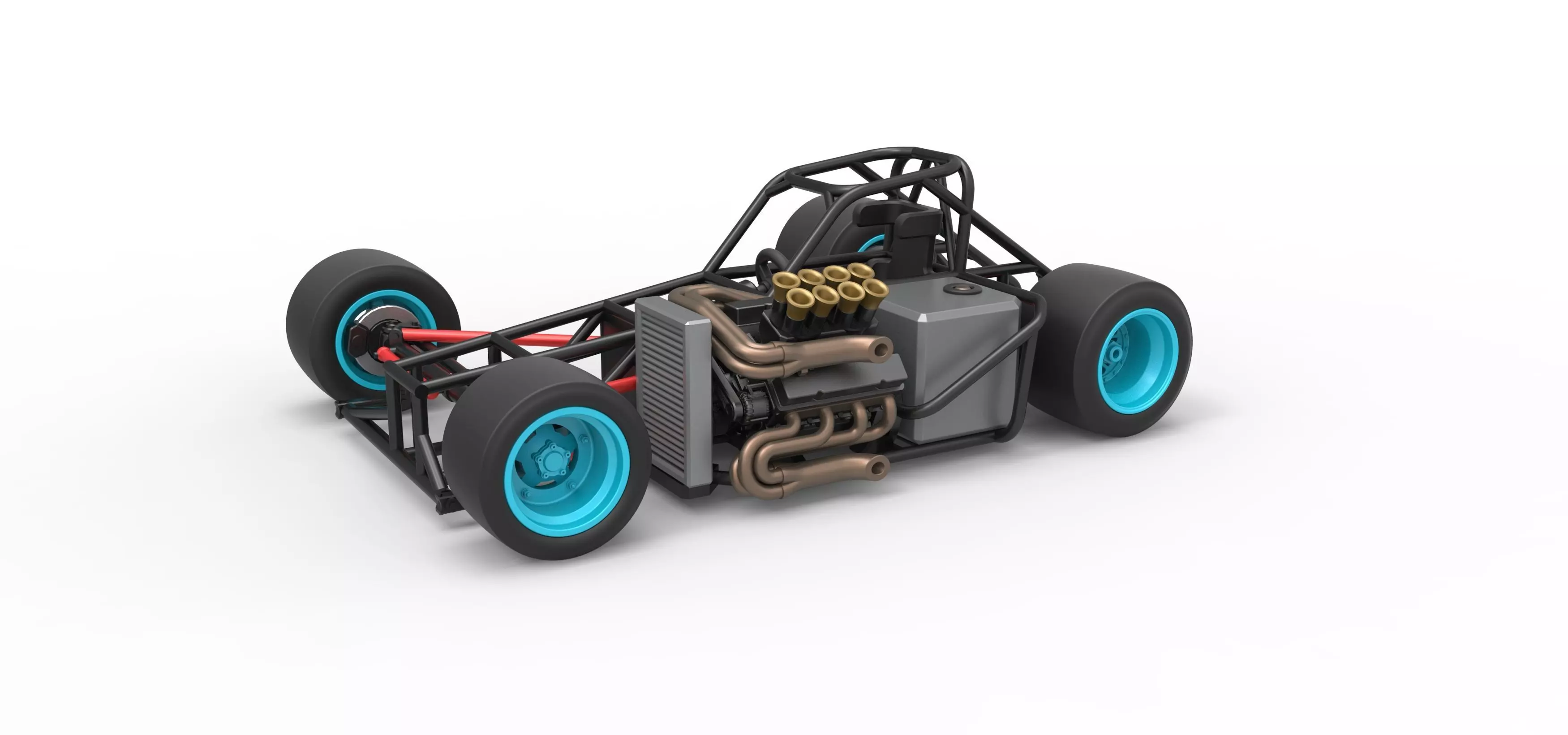 Supermodified front engine race car Base V2 Scale 1 to 25 3D print model_0