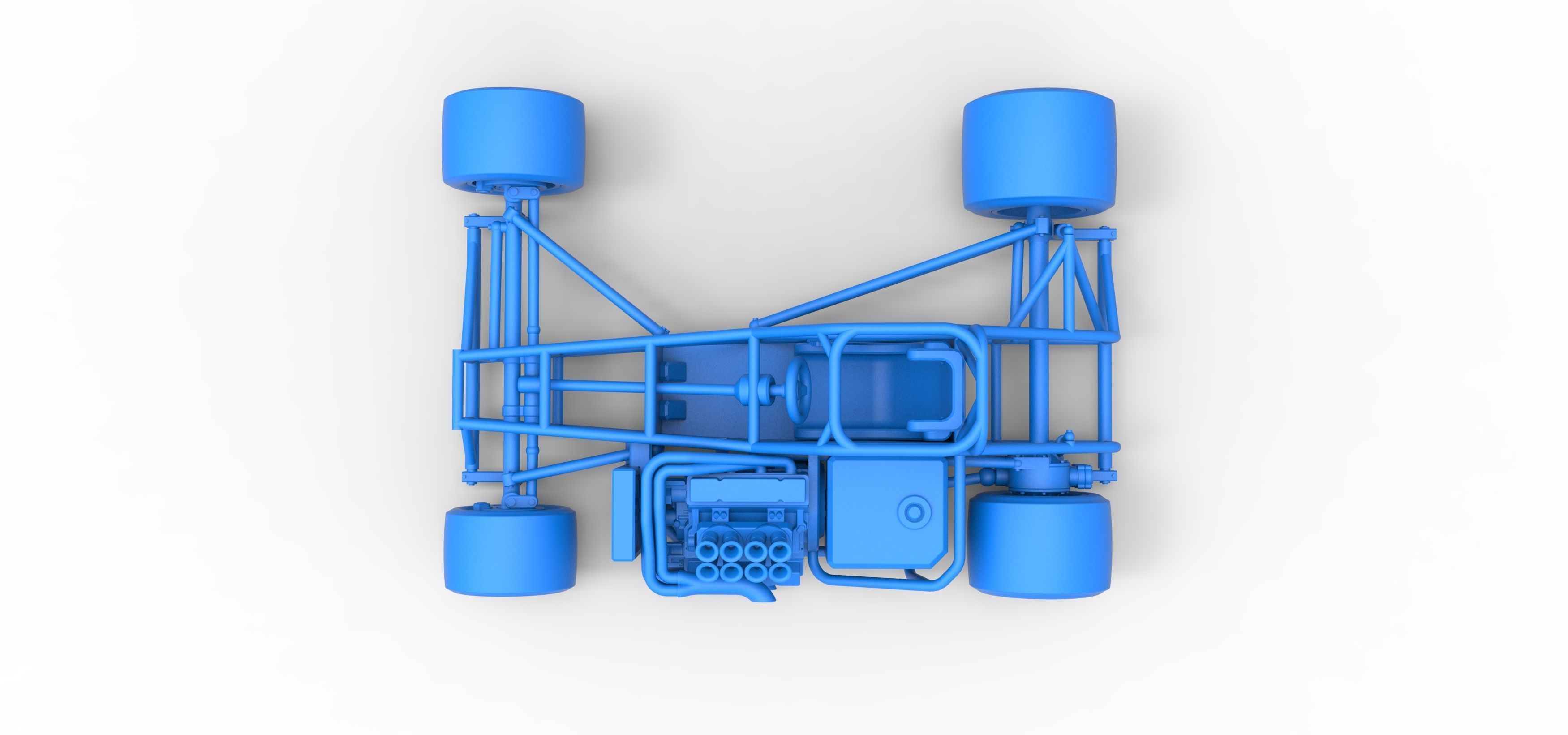 Supermodified front engine race car Base V2 Scale 1 to 25 3D print model_39