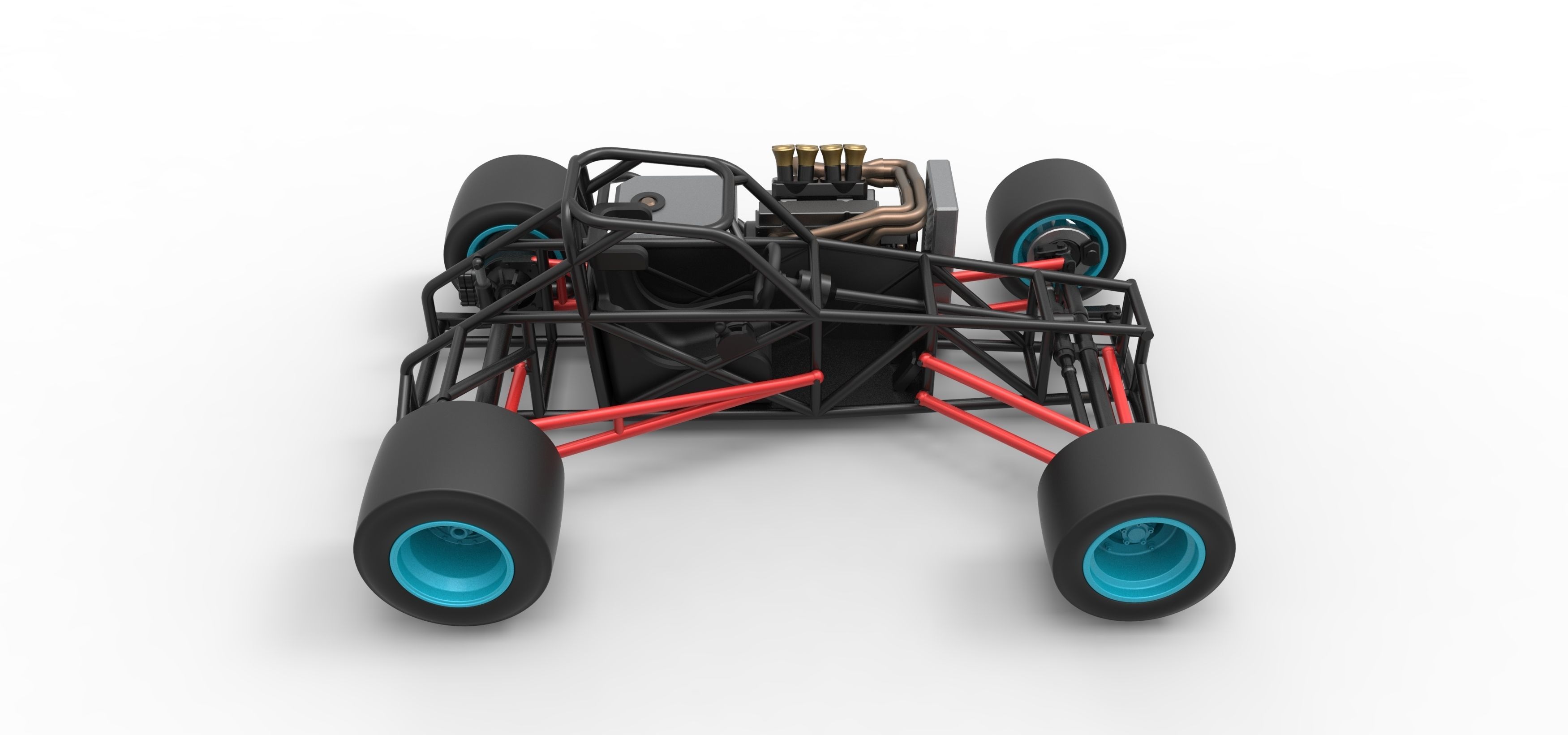 Supermodified front engine race car Base V2 Scale 1 to 25 3D print model_23