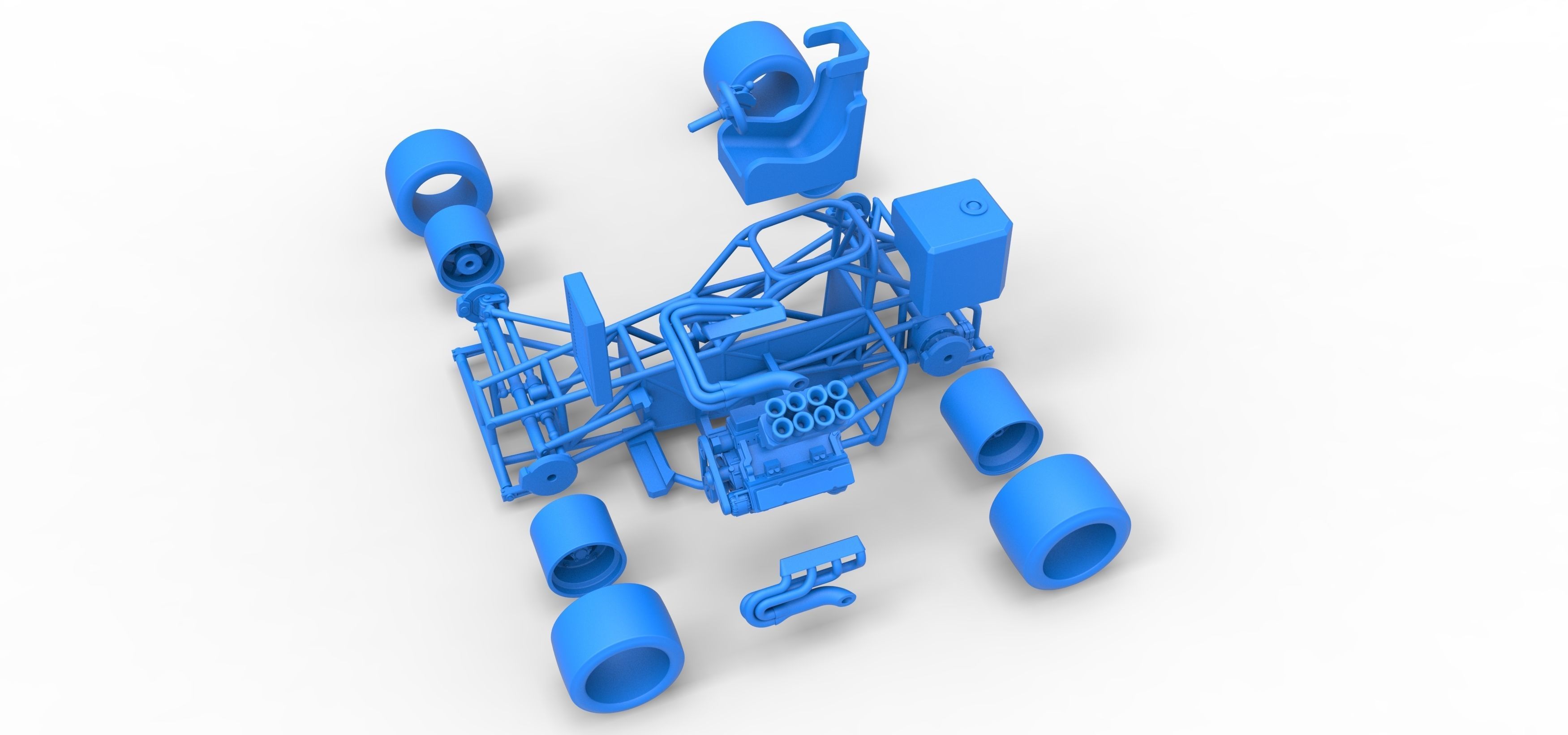 Supermodified front engine race car Base V2 Scale 1 to 25 3D print model_57