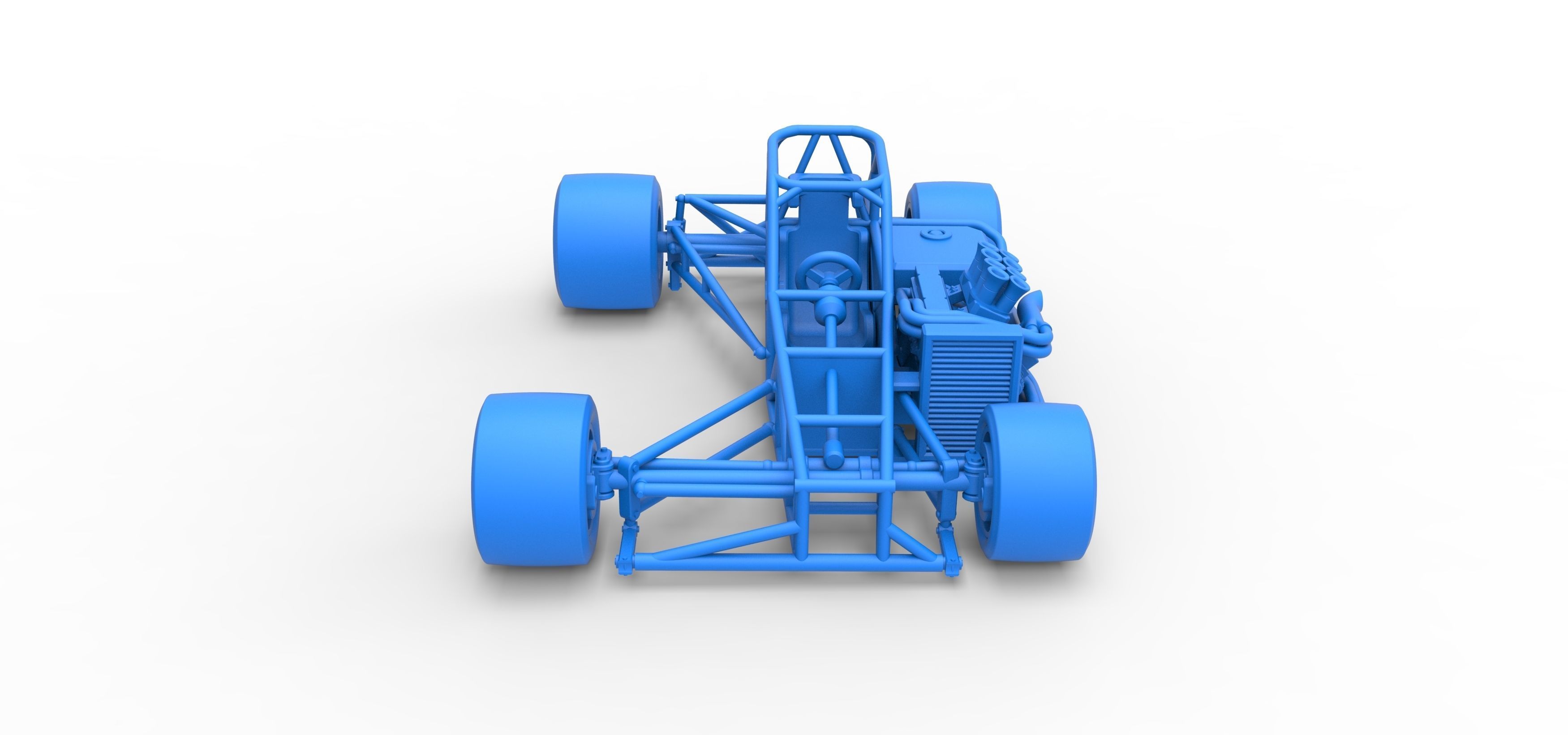 Supermodified front engine race car Base V2 Scale 1 to 25 3D print model_36