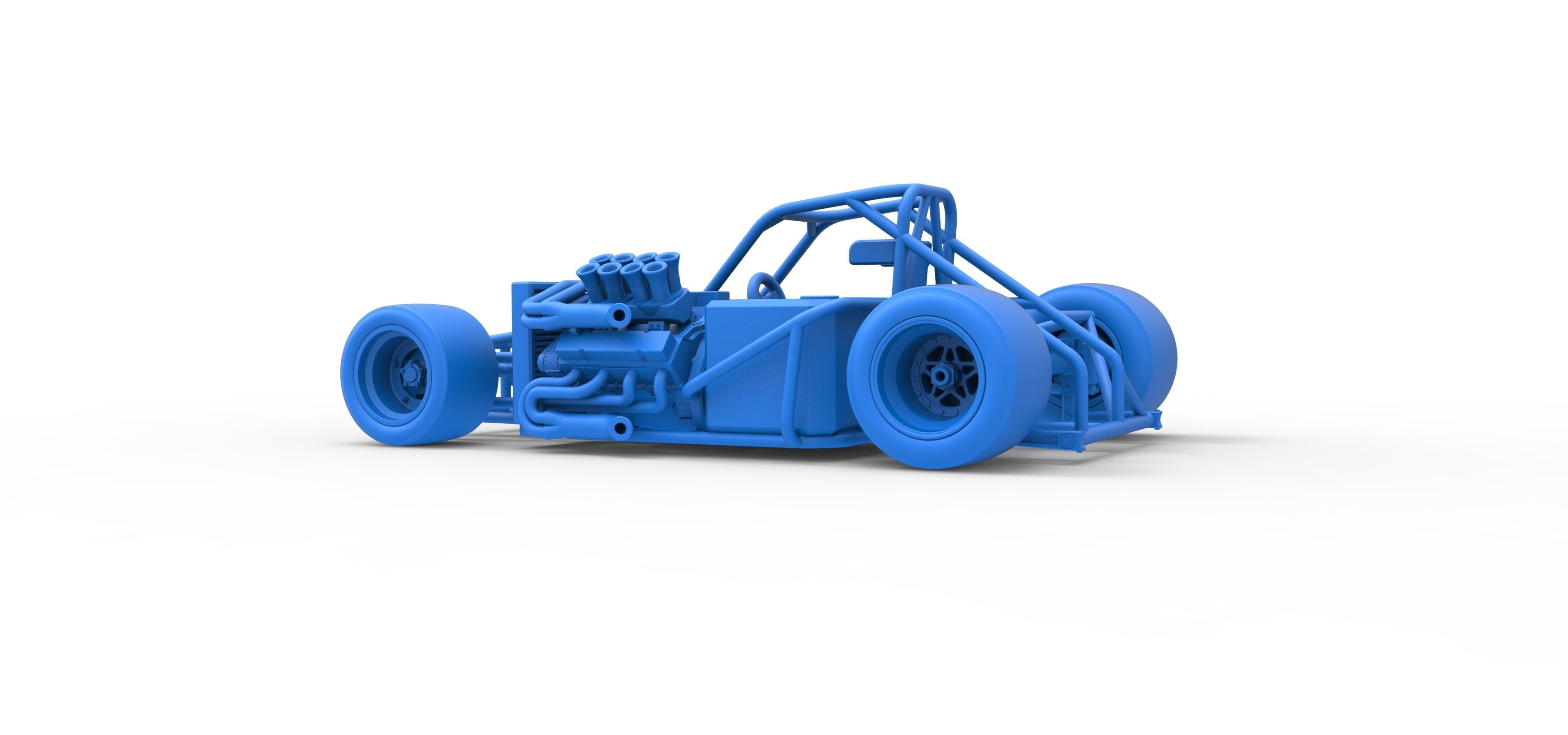 Supermodified front engine race car Base V2 Scale 1 to 25 3D print model_41