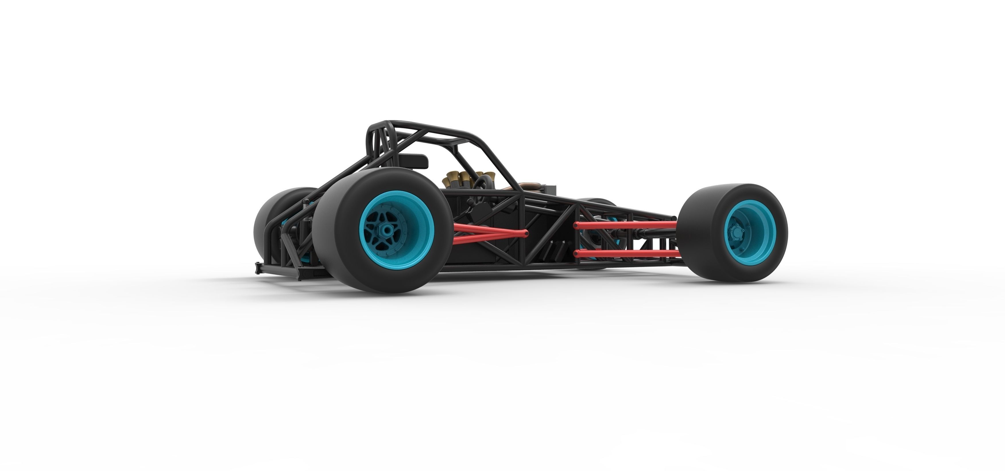 Supermodified front engine race car Base V2 Scale 1 to 25 3D print model_21