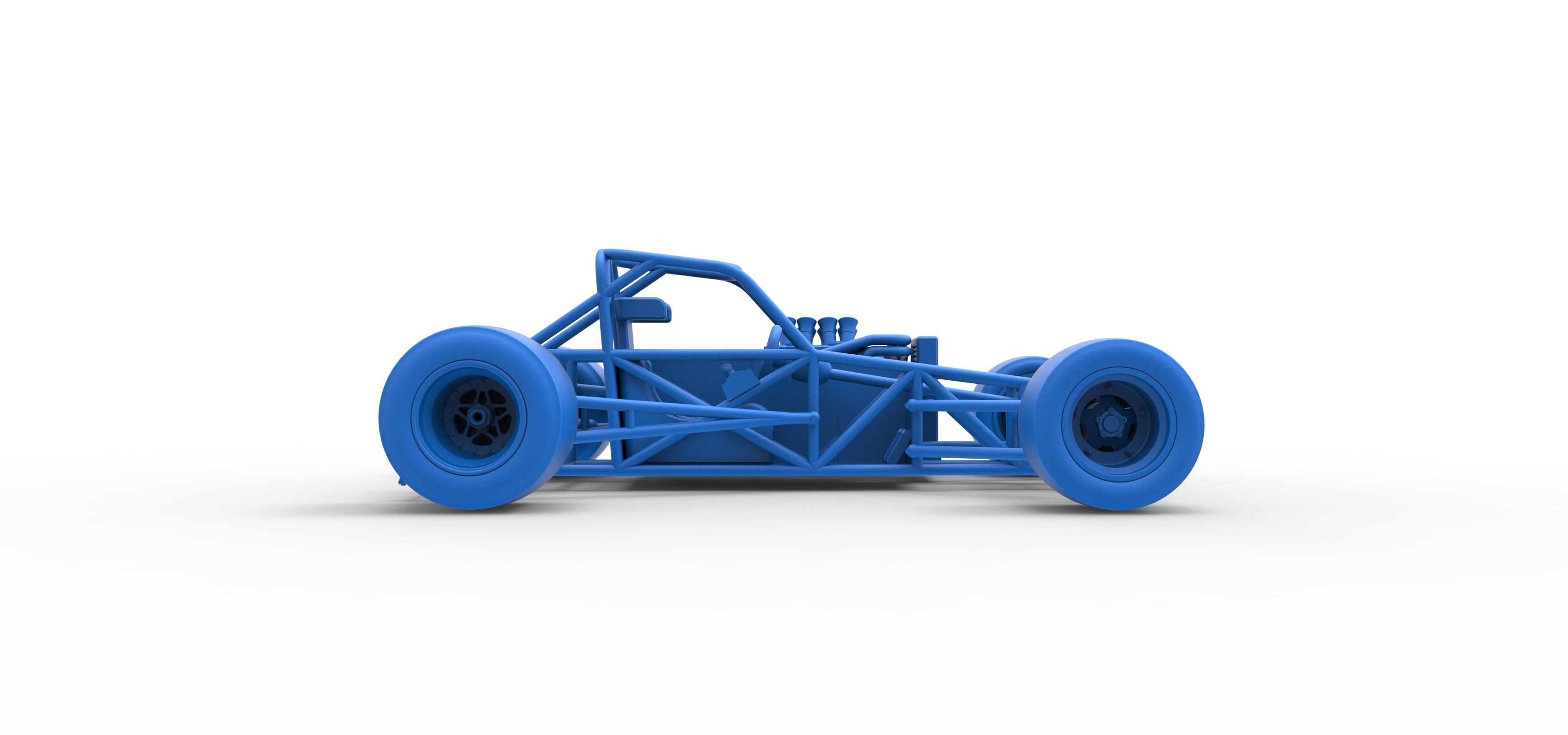 Supermodified front engine race car Base V2 Scale 1 to 25 3D print model_50