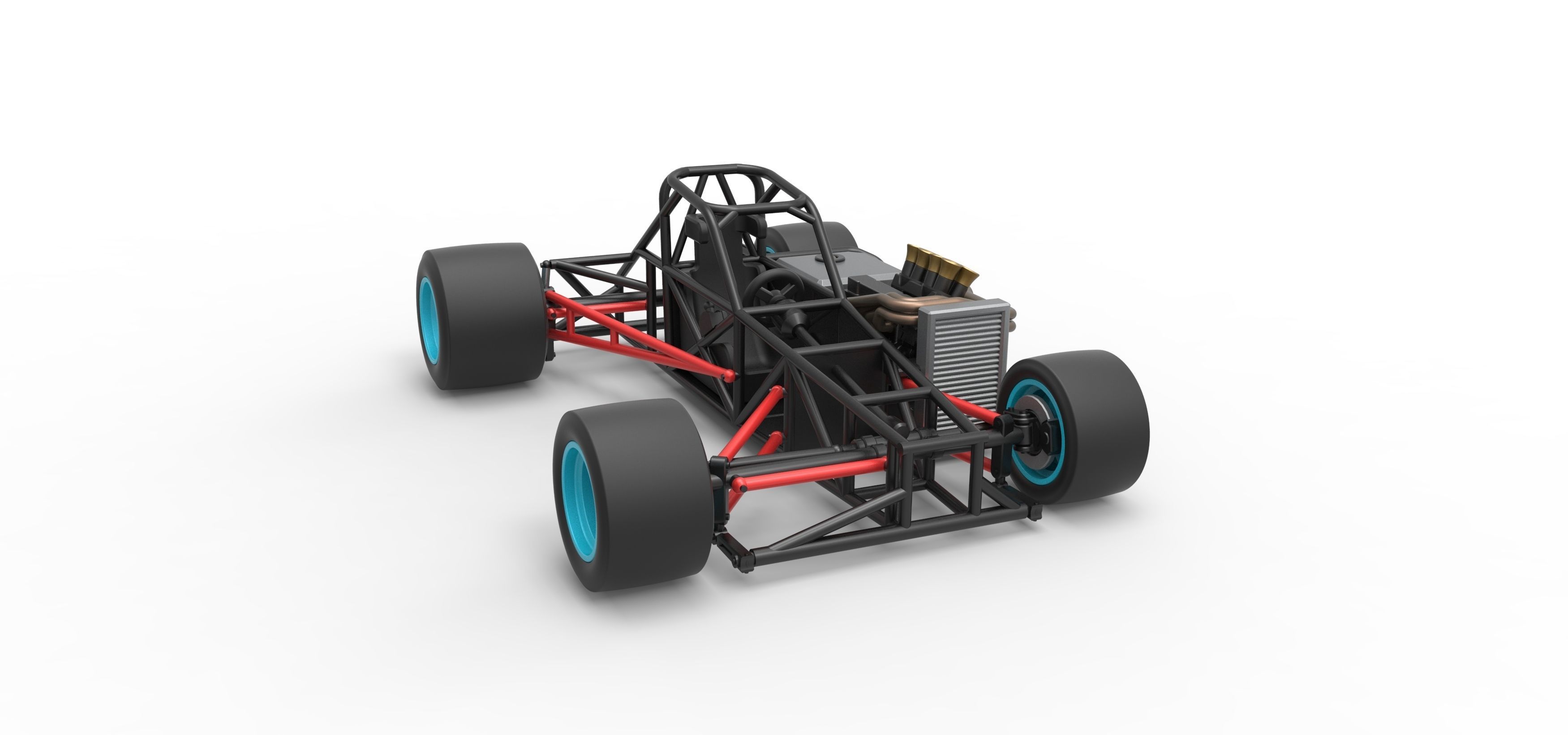 Supermodified front engine race car Base V2 Scale 1 to 25 3D print model_27