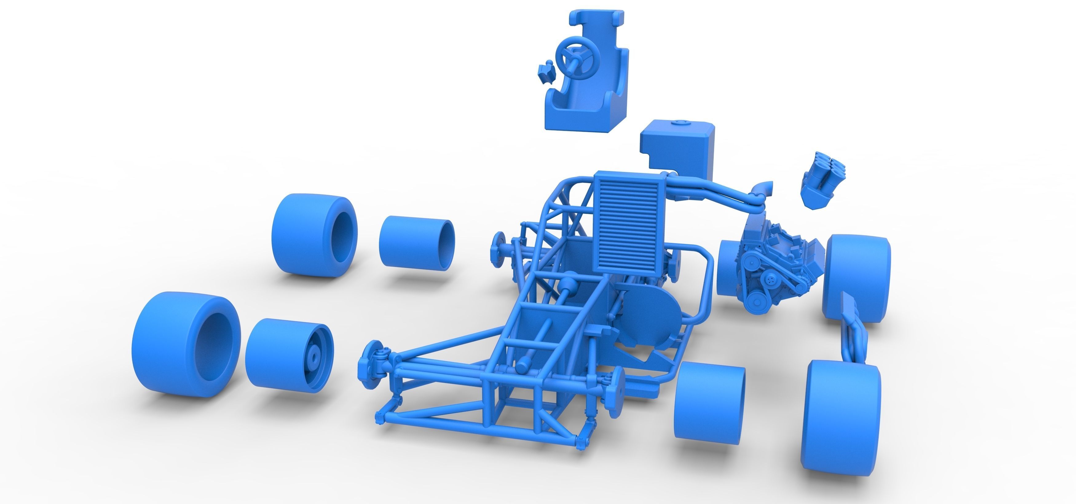 Supermodified front engine race car Base V2 Scale 1 to 25 3D print model_59