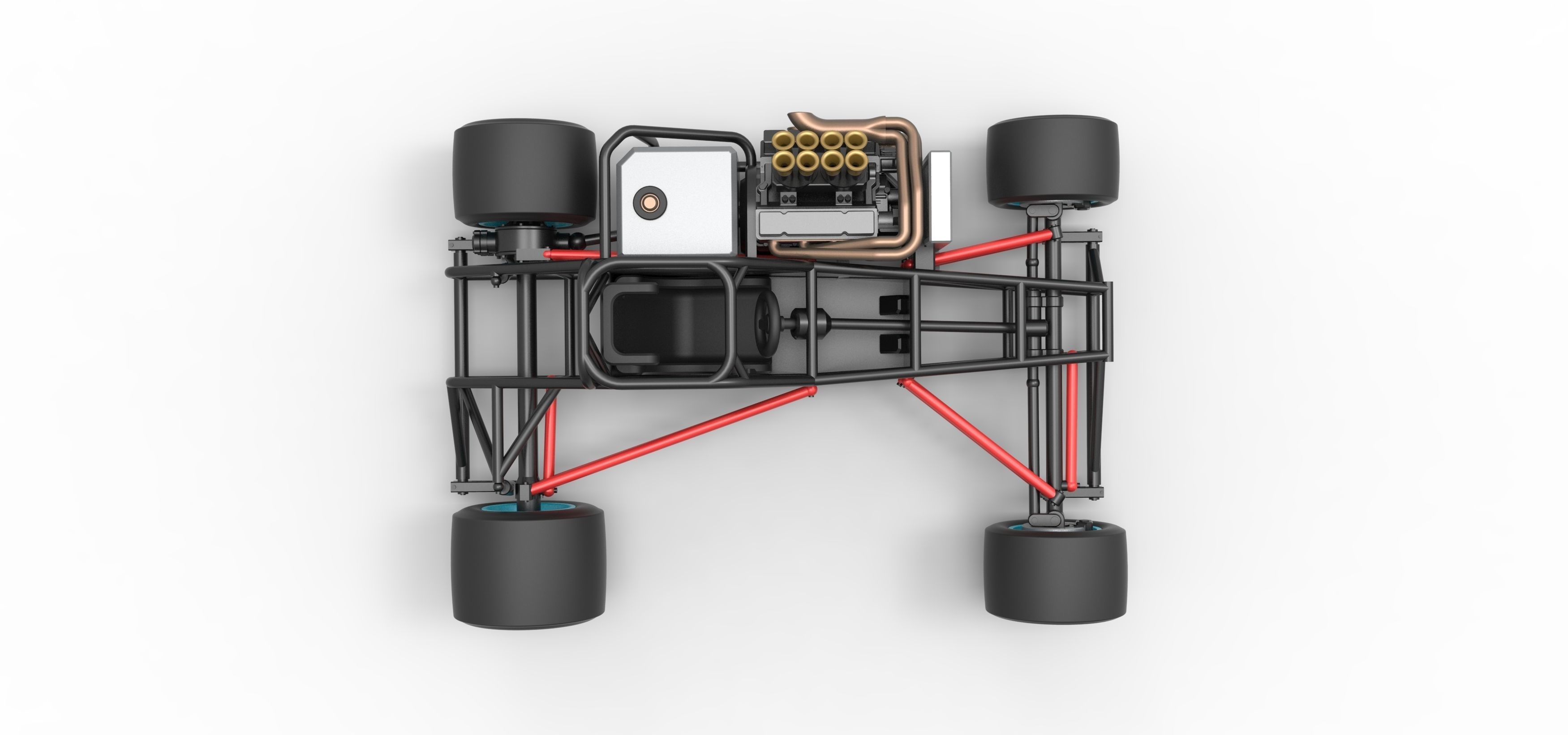 Supermodified front engine race car Base V2 Scale 1 to 25 3D print model_24