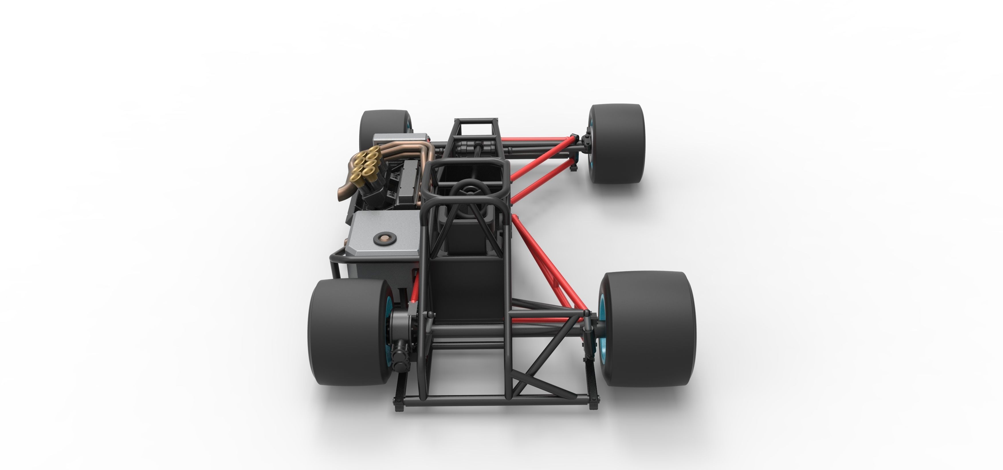 Supermodified front engine race car Base V2 Scale 1 to 25 3D print model_17