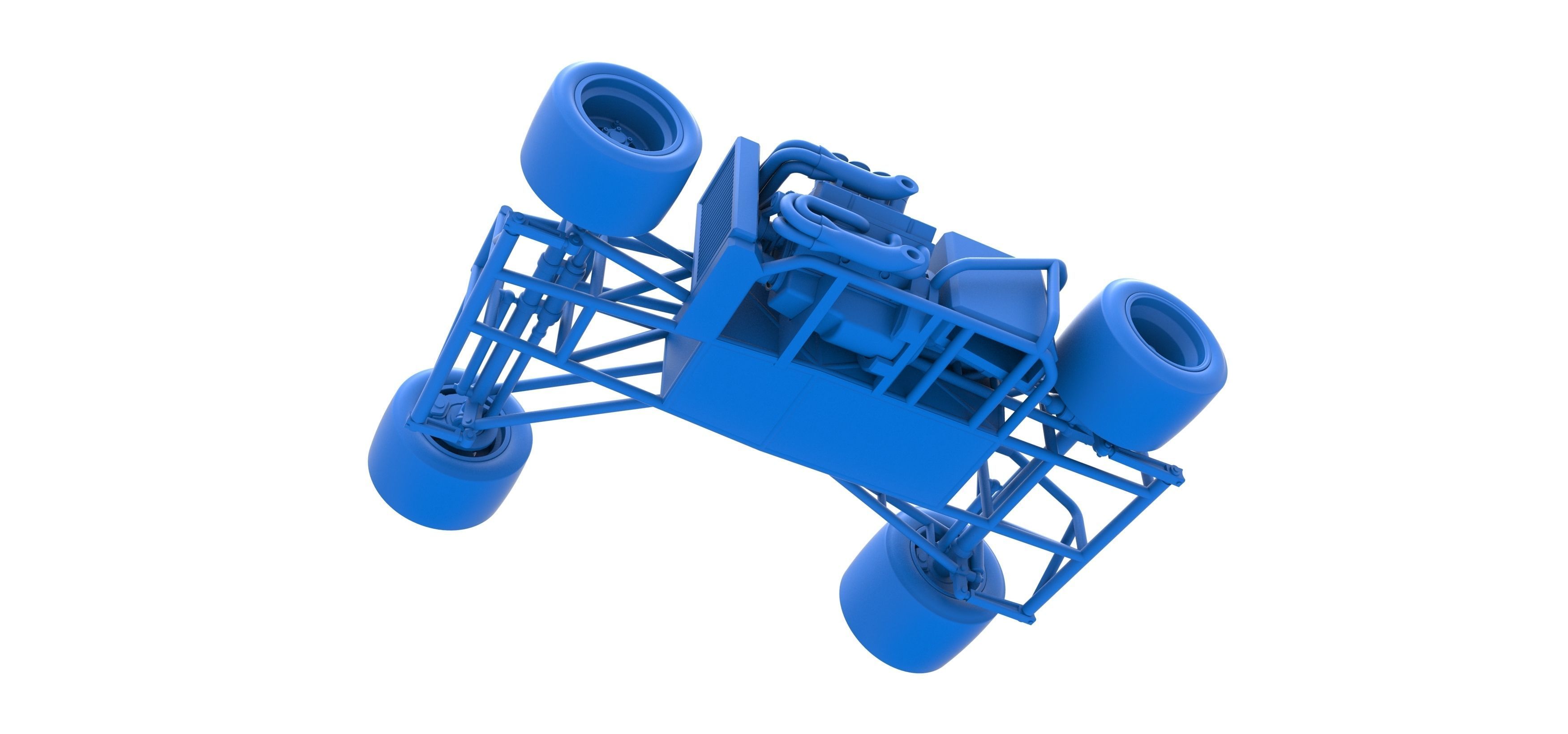 Supermodified front engine race car Base V2 Scale 1 to 25 3D print model_31