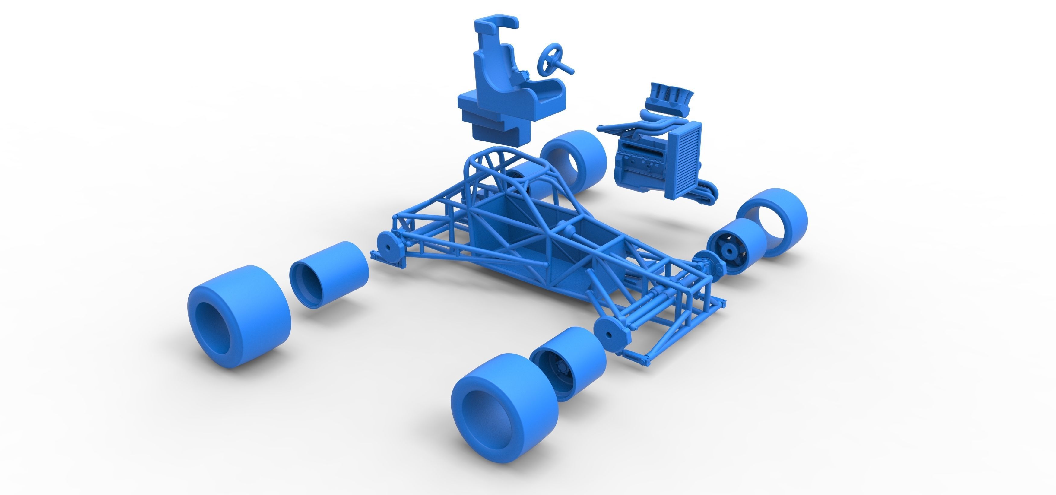 Supermodified front engine race car Base V2 Scale 1 to 25 3D print model_65