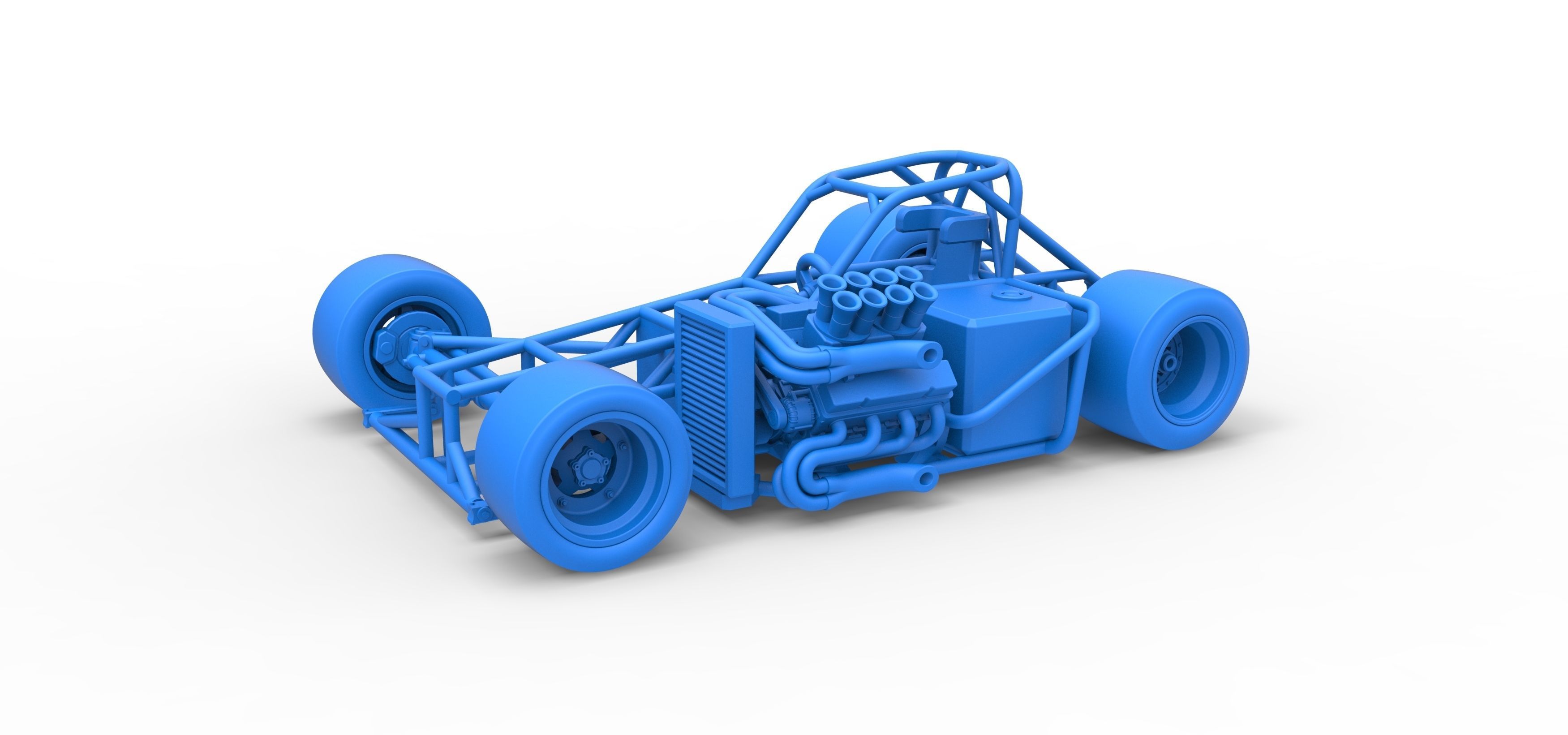 Supermodified front engine race car Base V2 Scale 1 to 25 3D print model_29