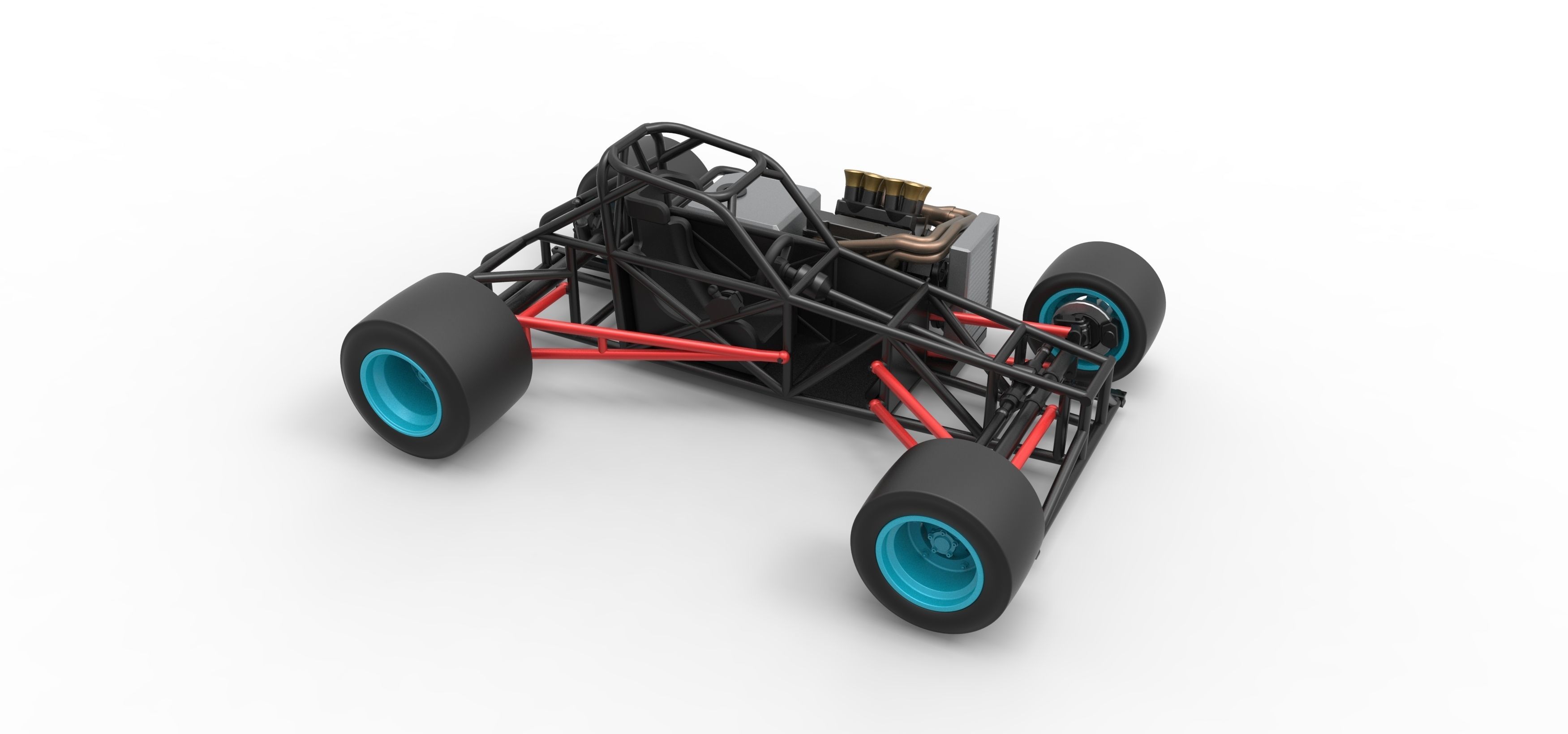 Supermodified front engine race car Base V2 Scale 1 to 25 3D print model_25