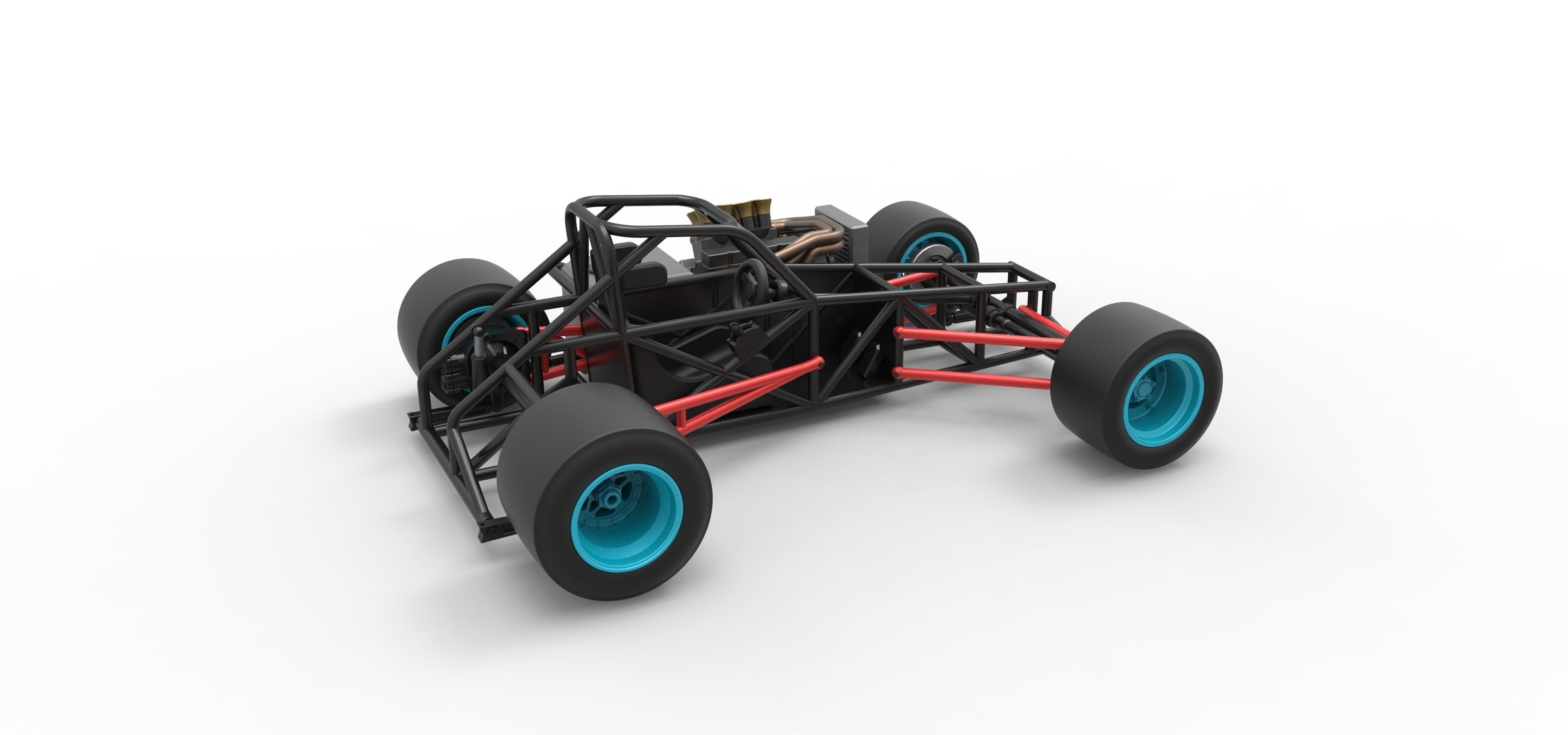 Supermodified front engine race car Base V2 Scale 1 to 25 3D print model_20