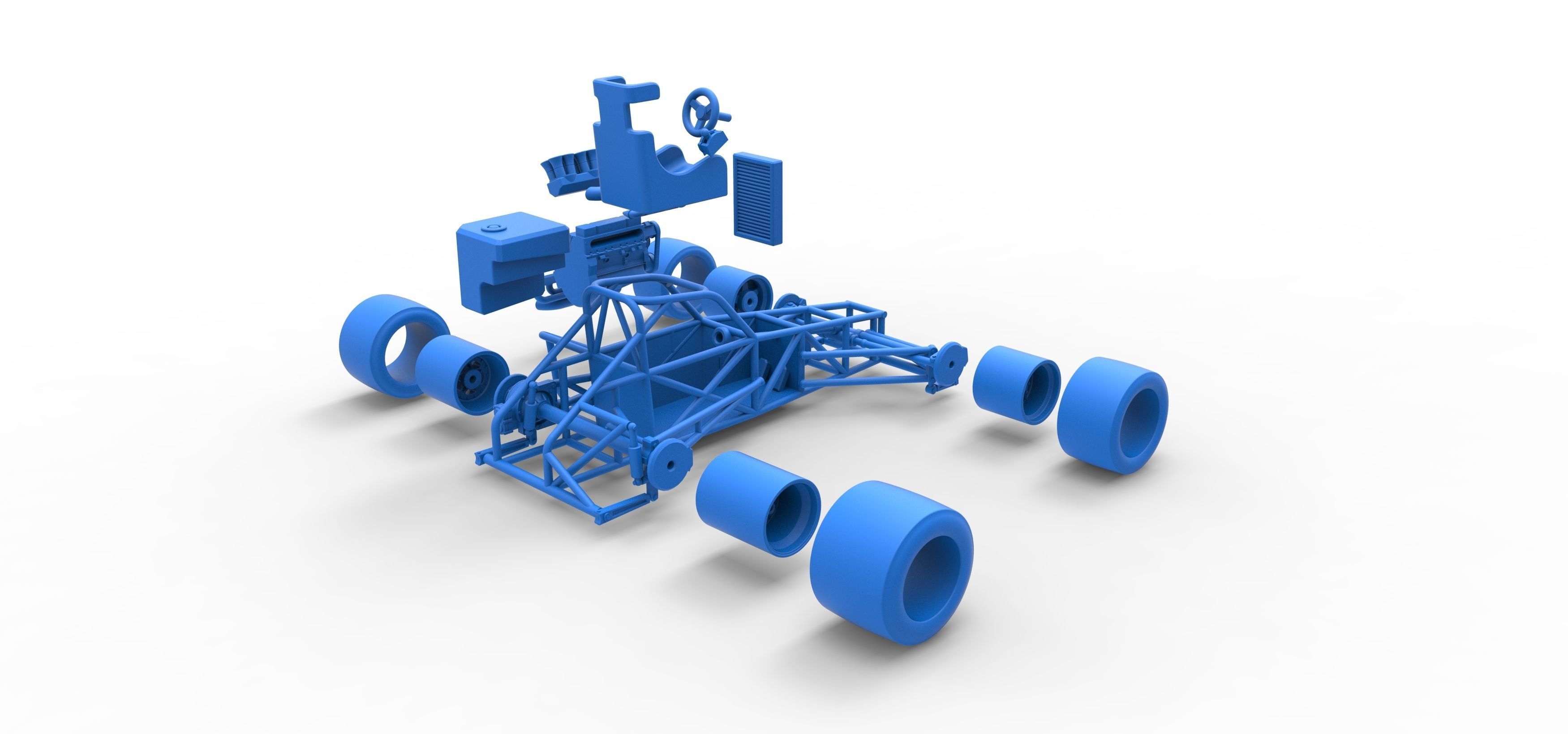 Supermodified front engine race car Base V2 Scale 1 to 25 3D print model_64