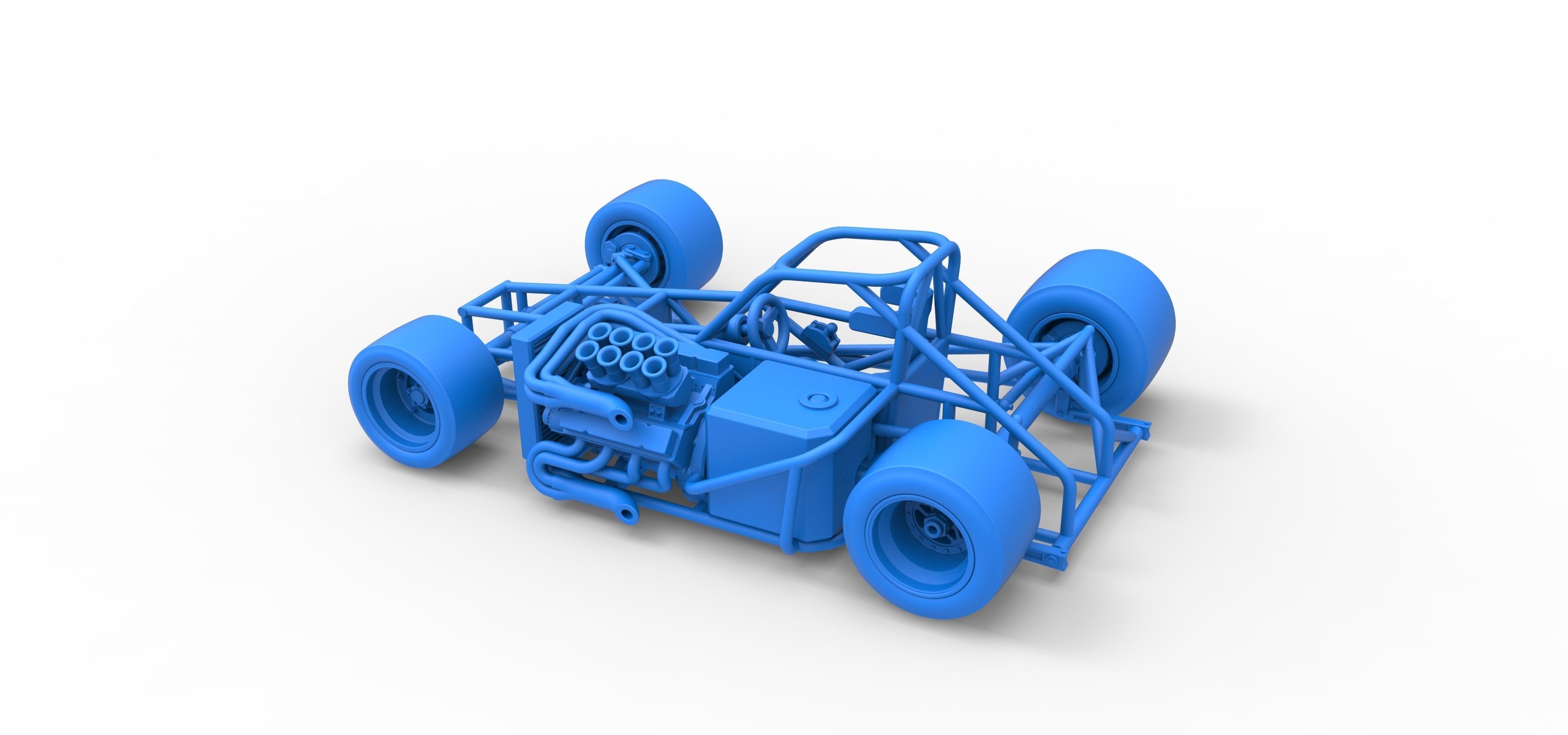 Supermodified front engine race car Base V2 Scale 1 to 25 3D print model_40