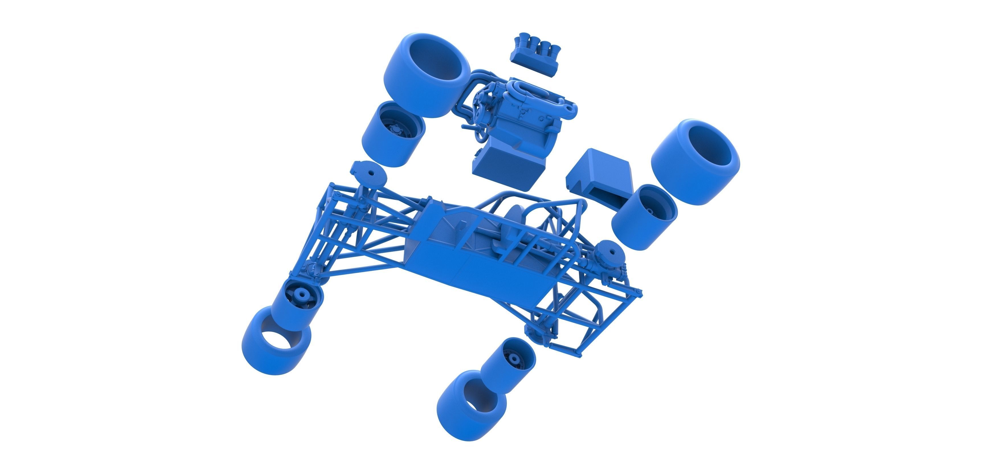 Supermodified front engine race car Base V2 Scale 1 to 25 3D print model_58