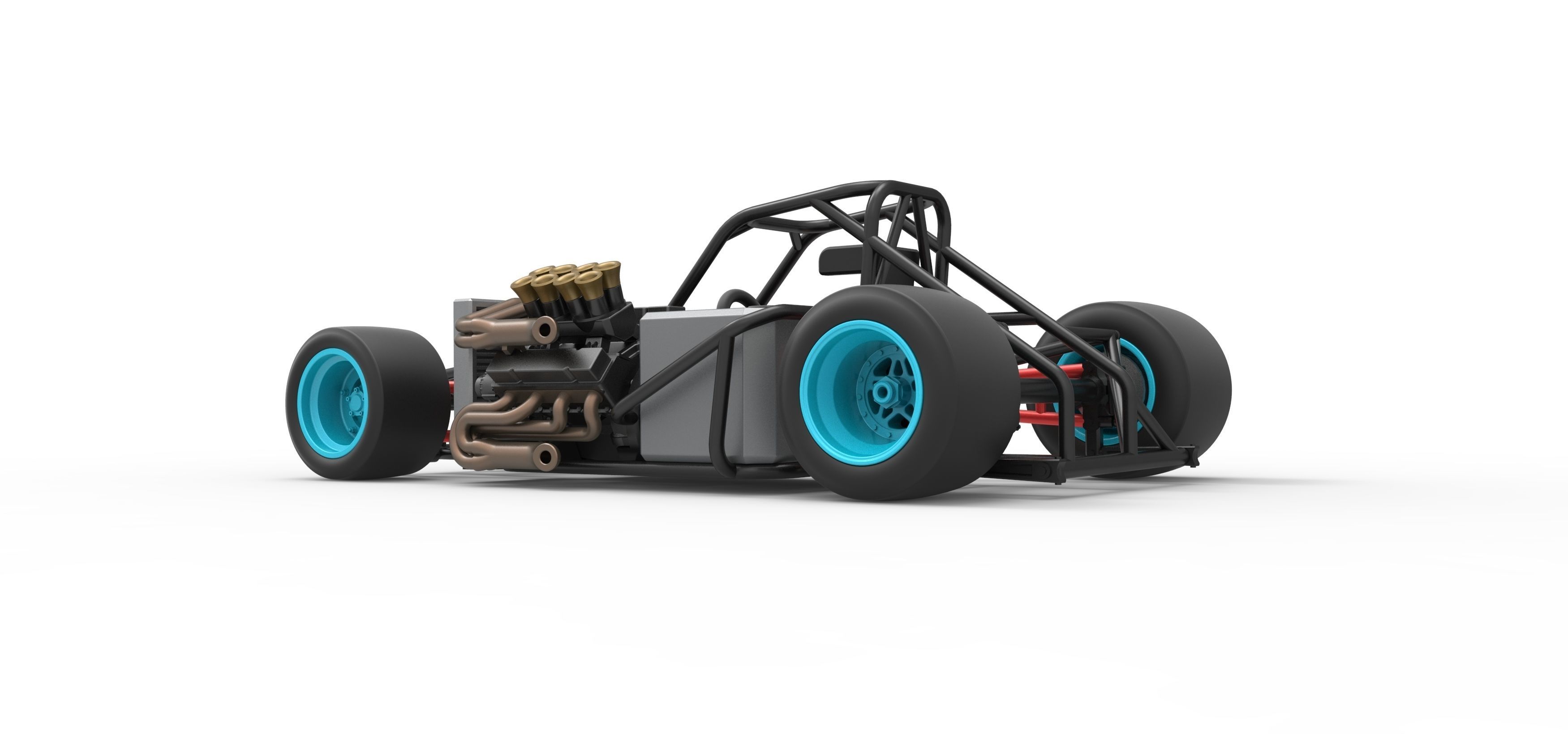 Supermodified front engine race car Base V2 Scale 1 to 25 3D print model_13