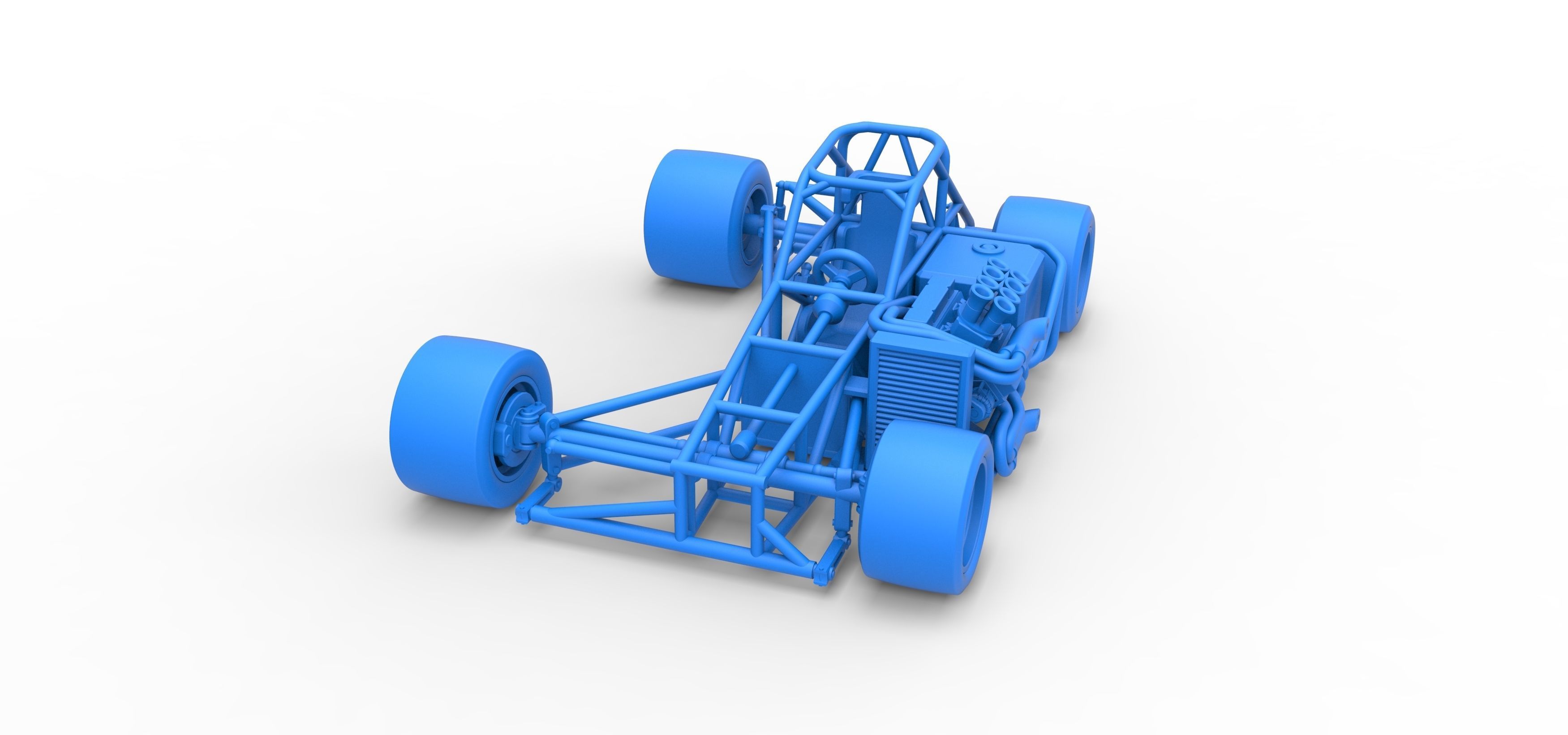 Supermodified front engine race car Base V2 Scale 1 to 25 3D print model_33
