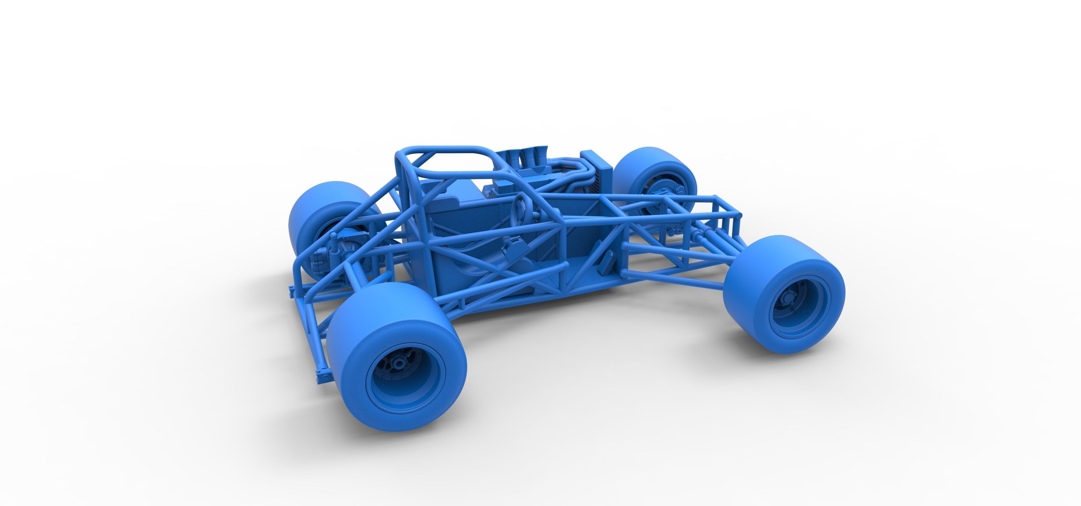 Supermodified front engine race car Base V2 Scale 1 to 25 3D print model_48