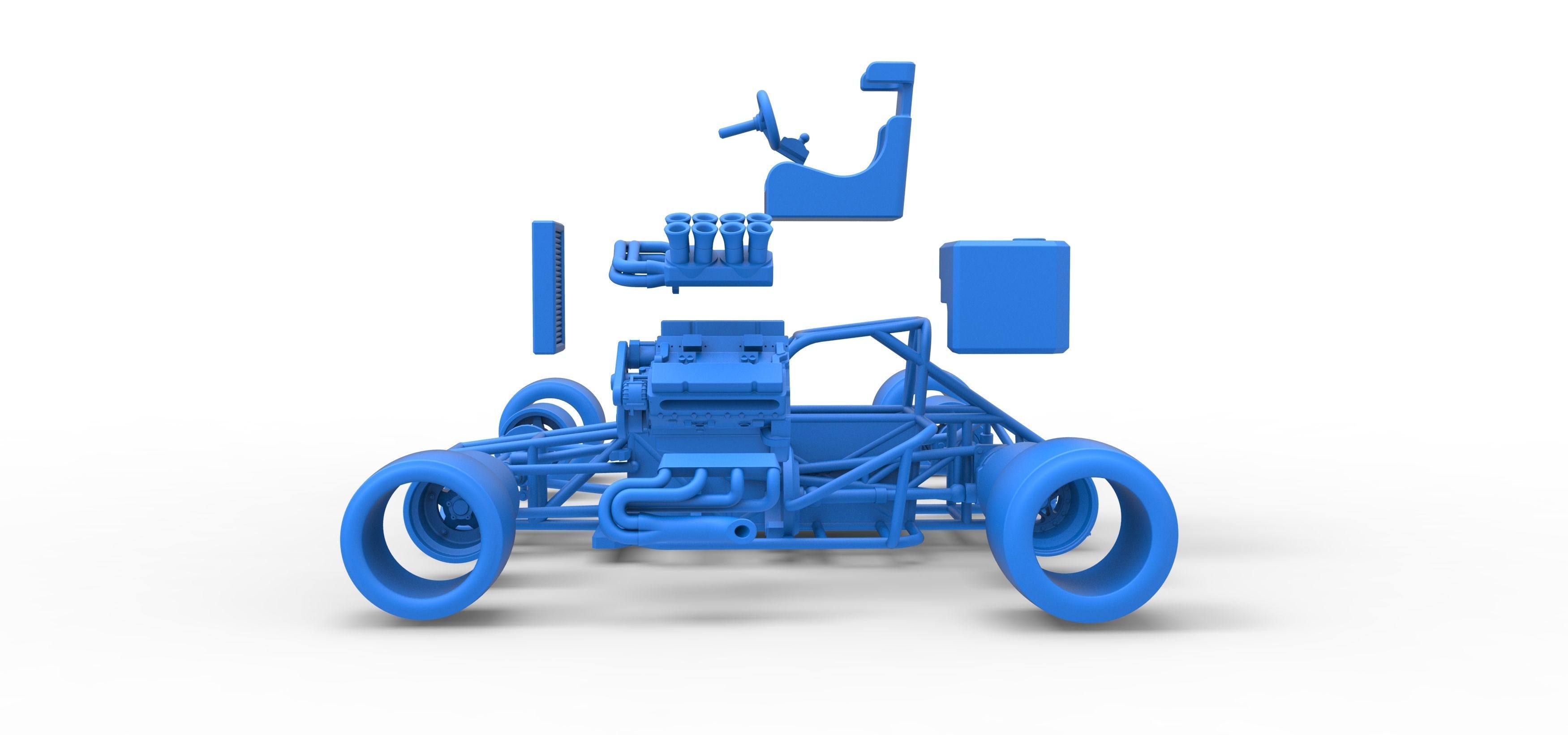 Supermodified front engine race car Base V2 Scale 1 to 25 3D print model_60