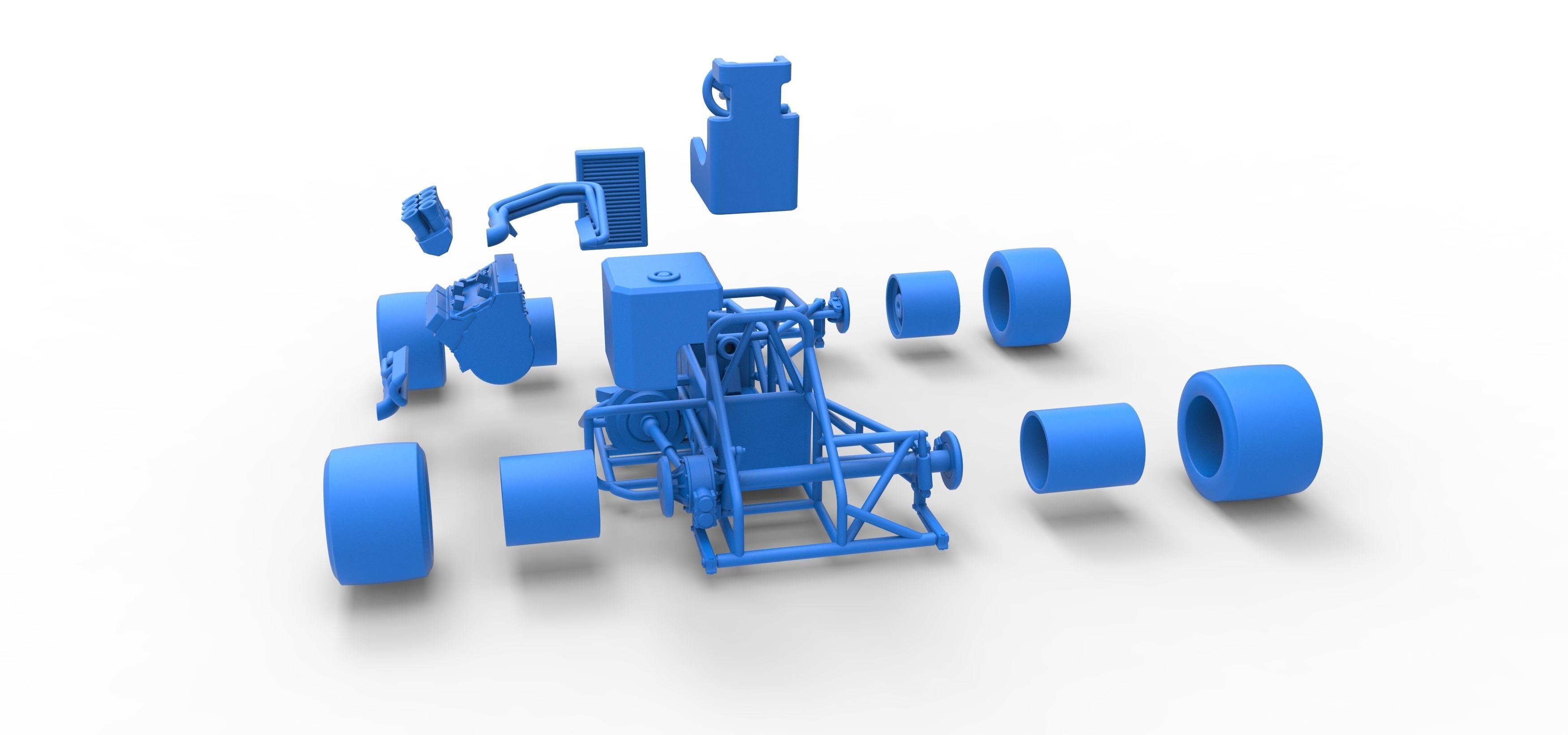 Supermodified front engine race car Base V2 Scale 1 to 25 3D print model_63