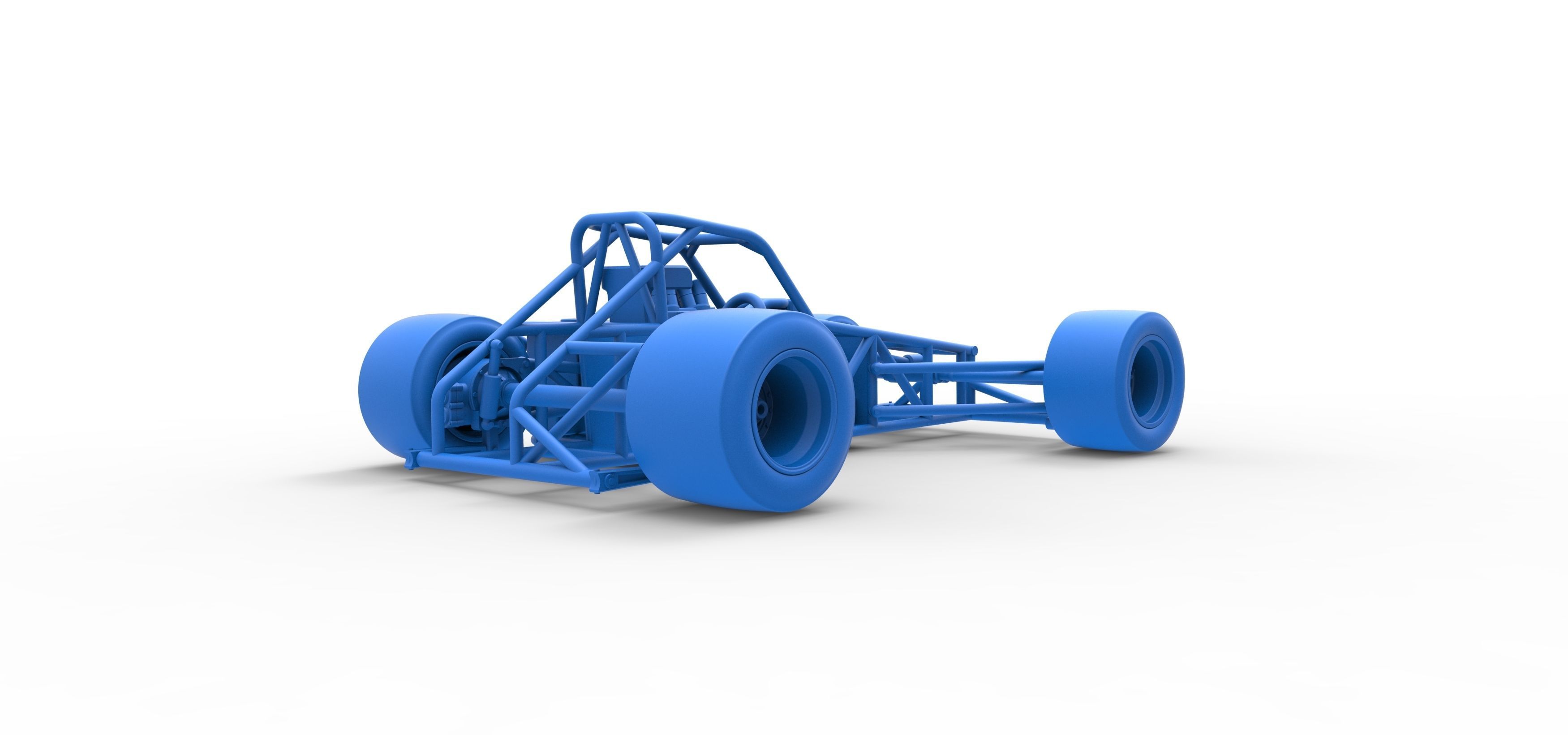 Supermodified front engine race car Base V2 Scale 1 to 25 3D print model_47