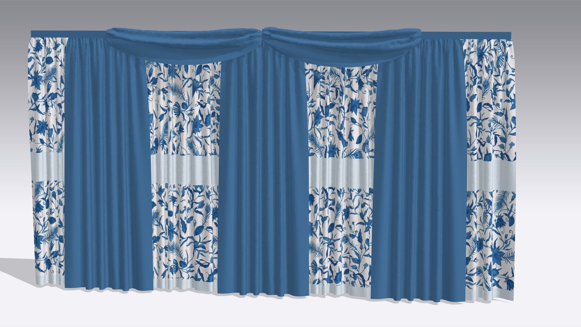 Curtain Low-poly 3D model_6