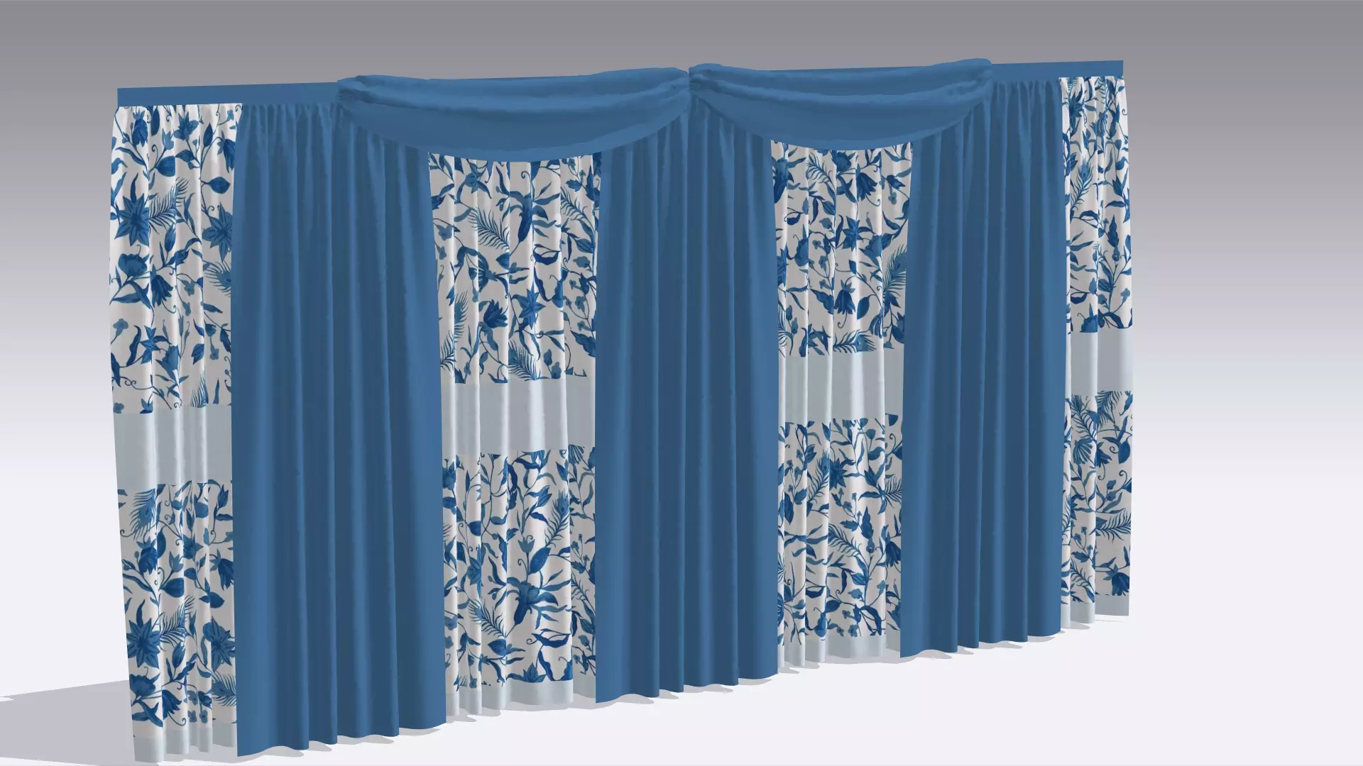 Curtain Low-poly 3D model_0