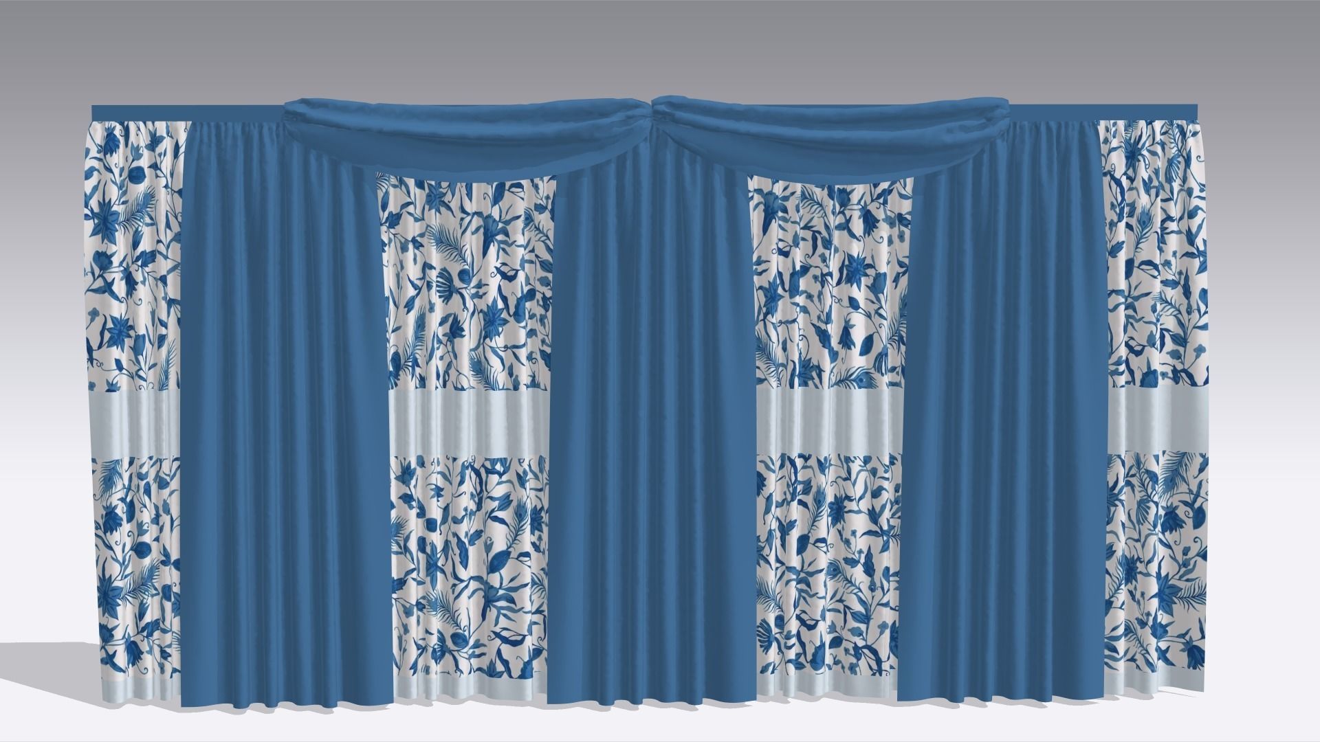 Curtain Low-poly 3D model_2