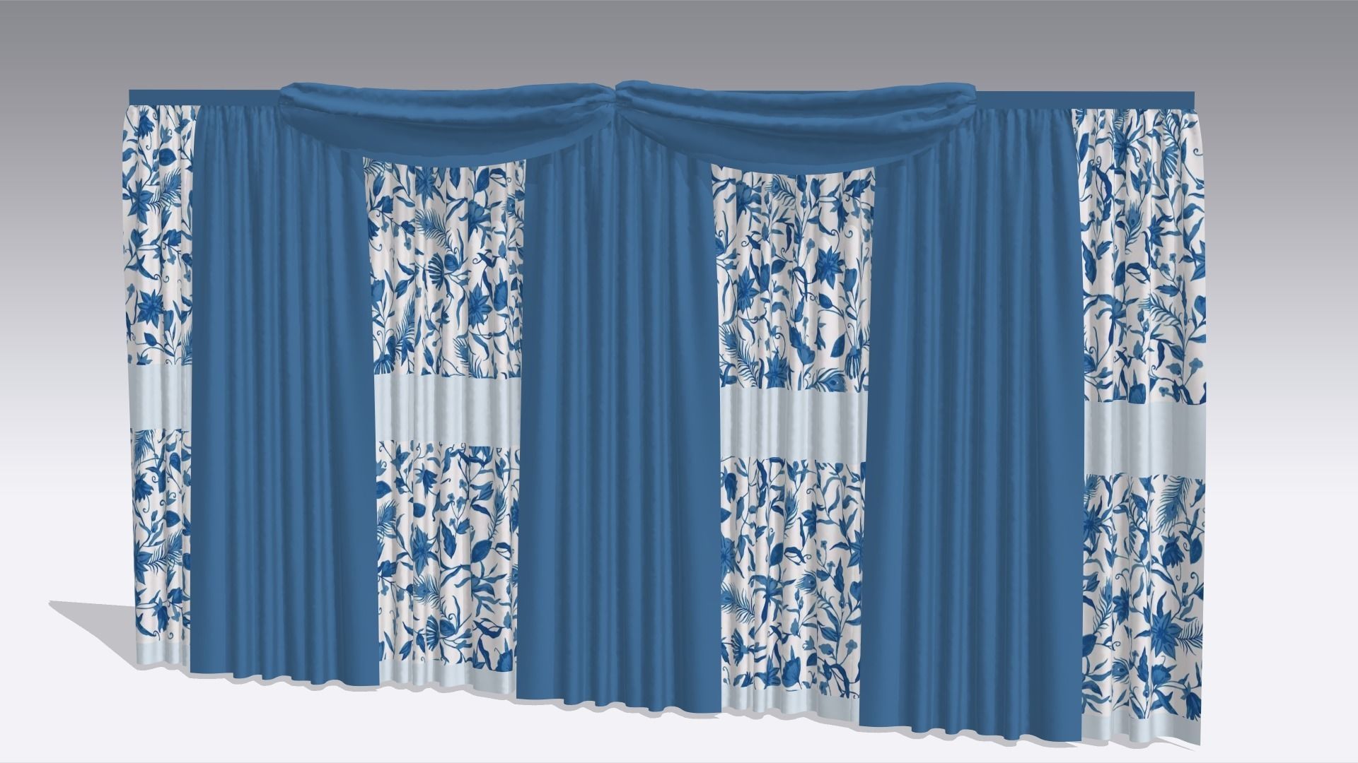 Curtain Low-poly 3D model_1