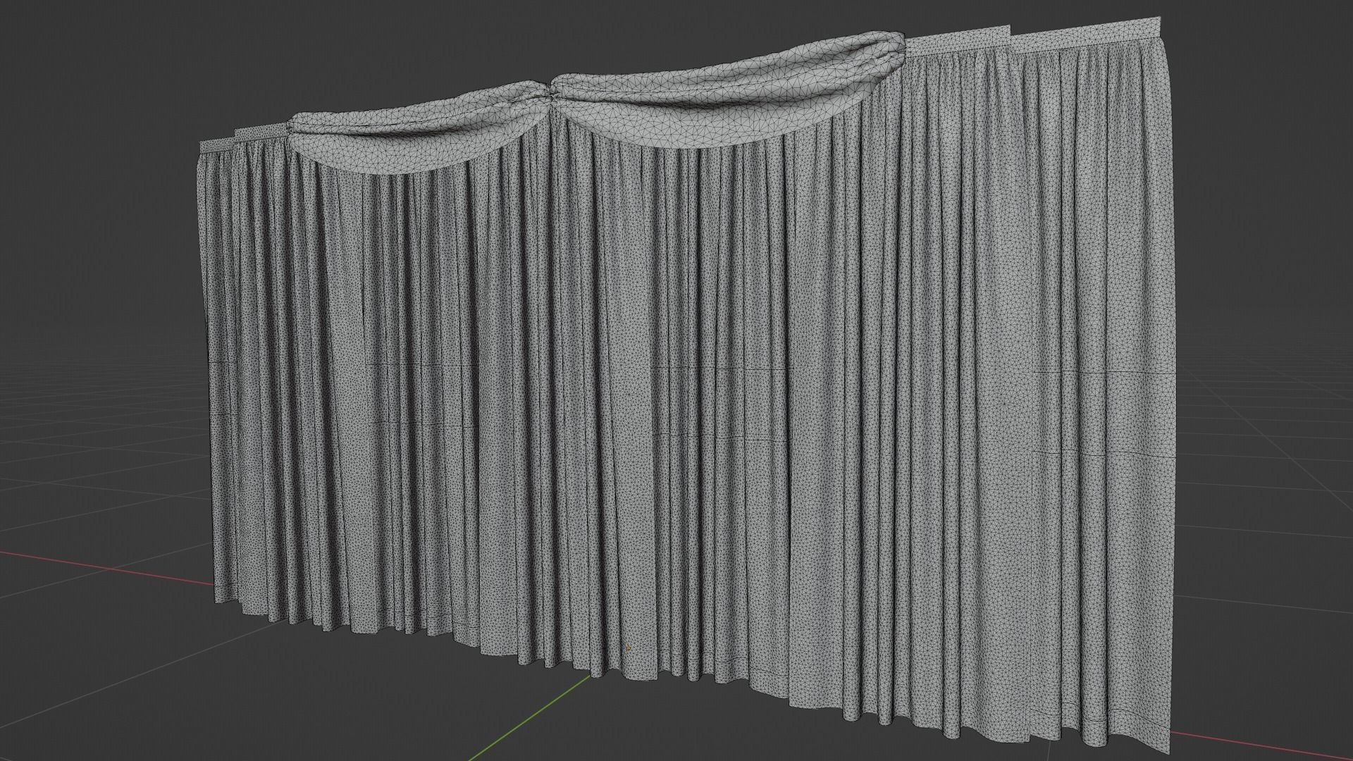 Curtain Low-poly 3D model_8