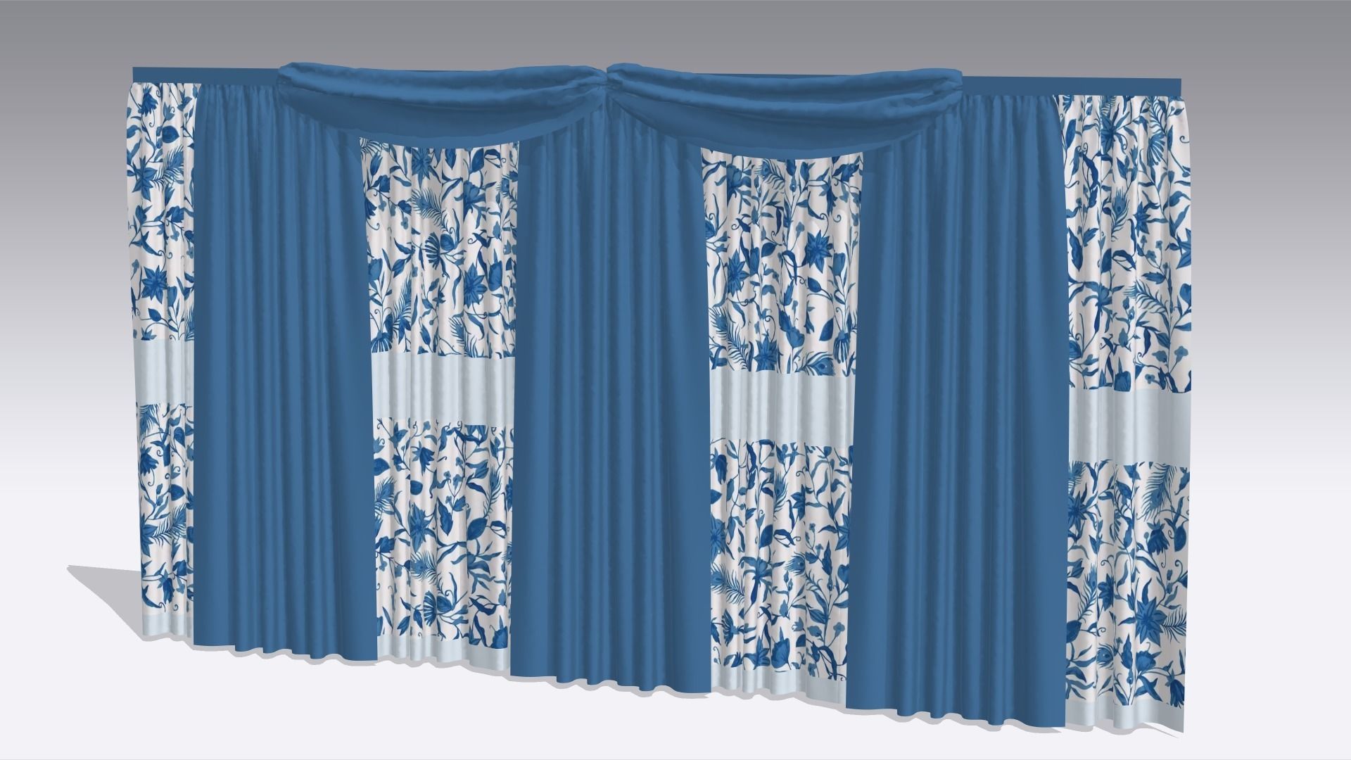 Curtain Low-poly 3D model_4
