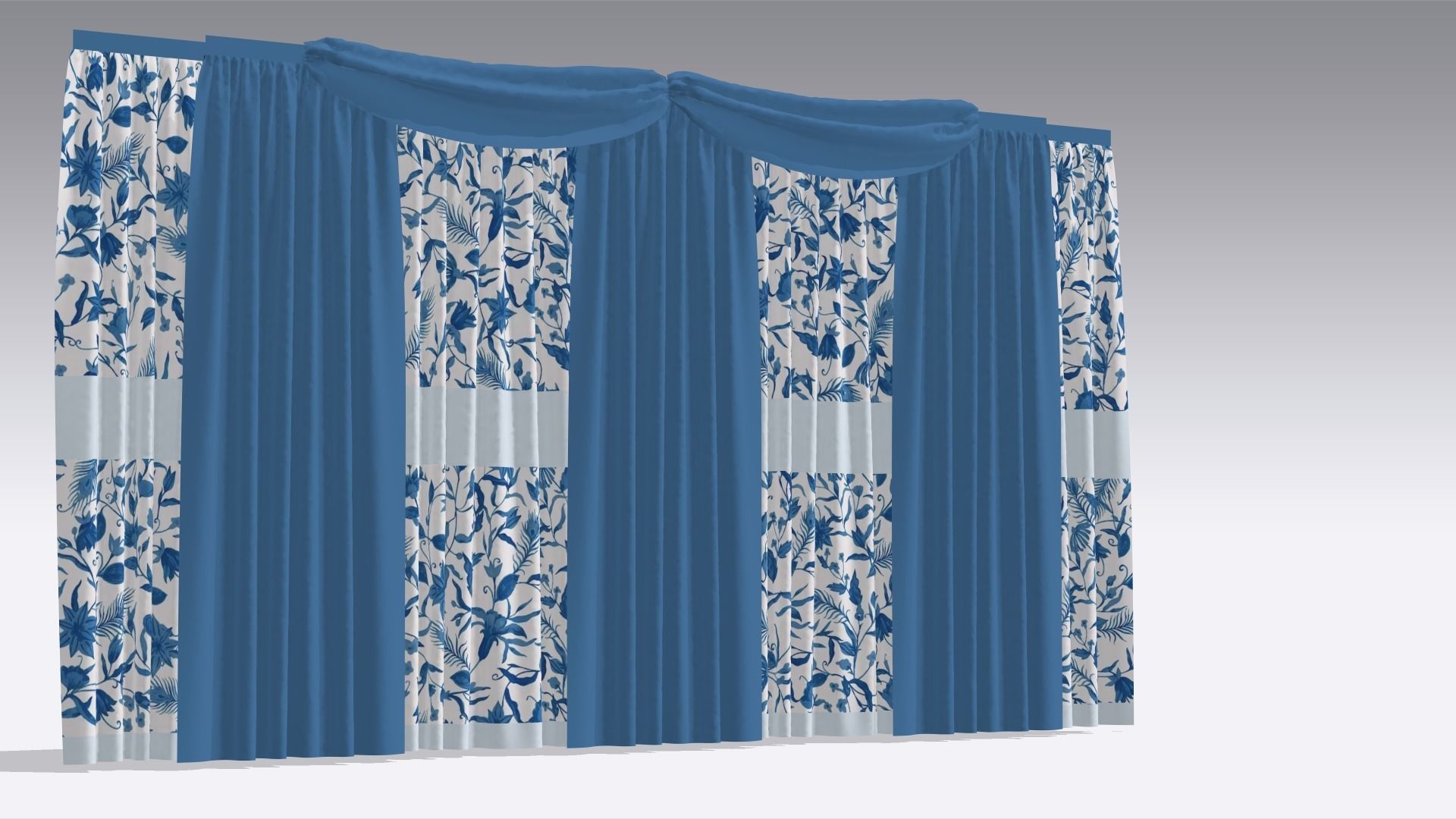 Curtain Low-poly 3D model_5