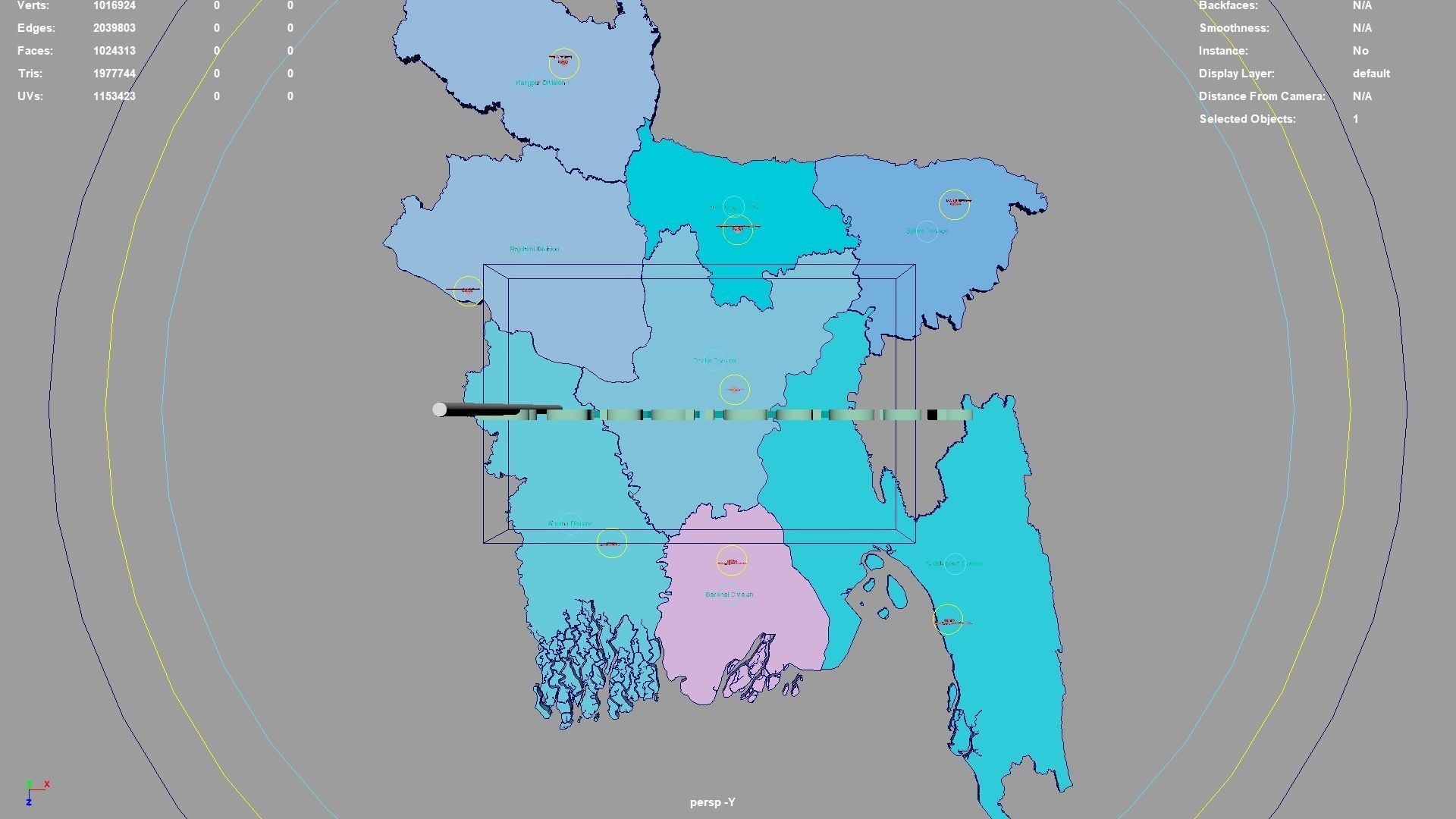 Bangladesh map region geography political geographic 3D model_2
