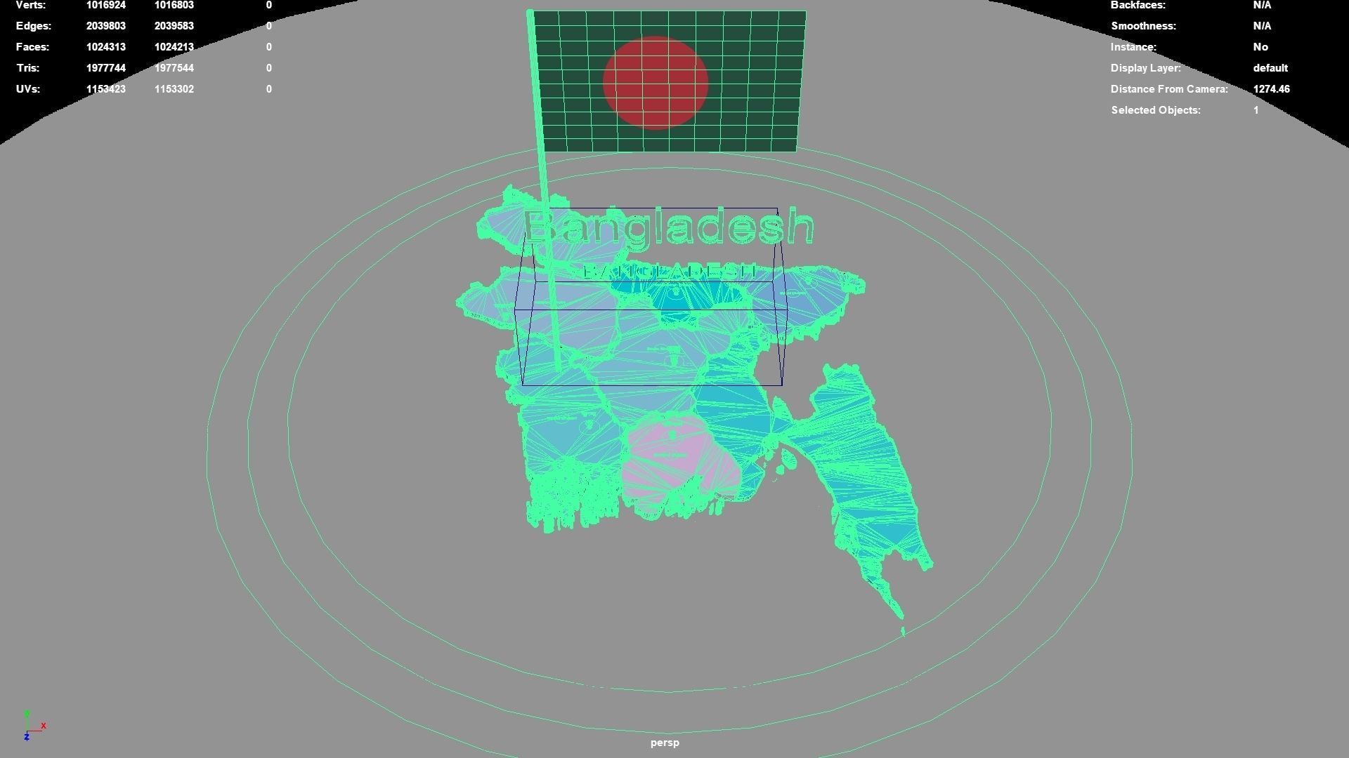 Bangladesh map region geography political geographic 3D model_1