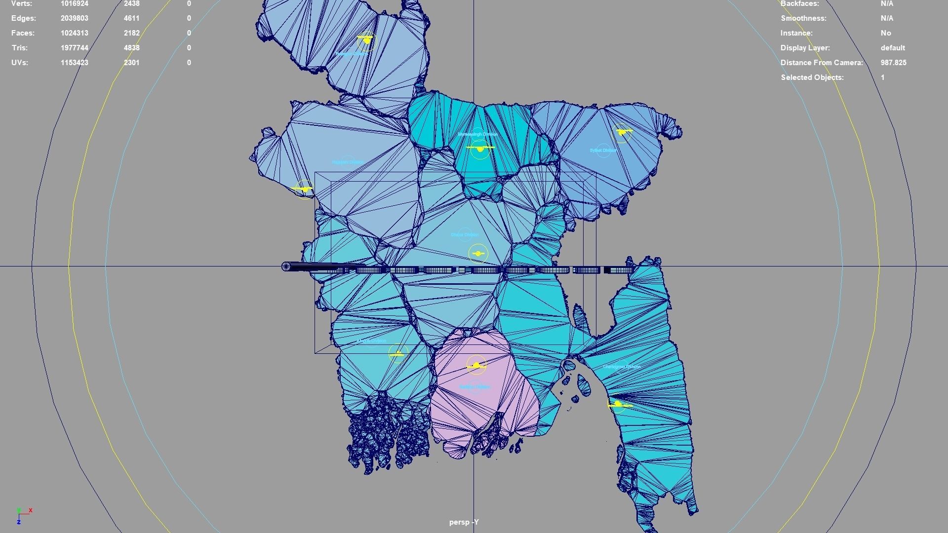 Bangladesh map region geography political geographic 3D model_5