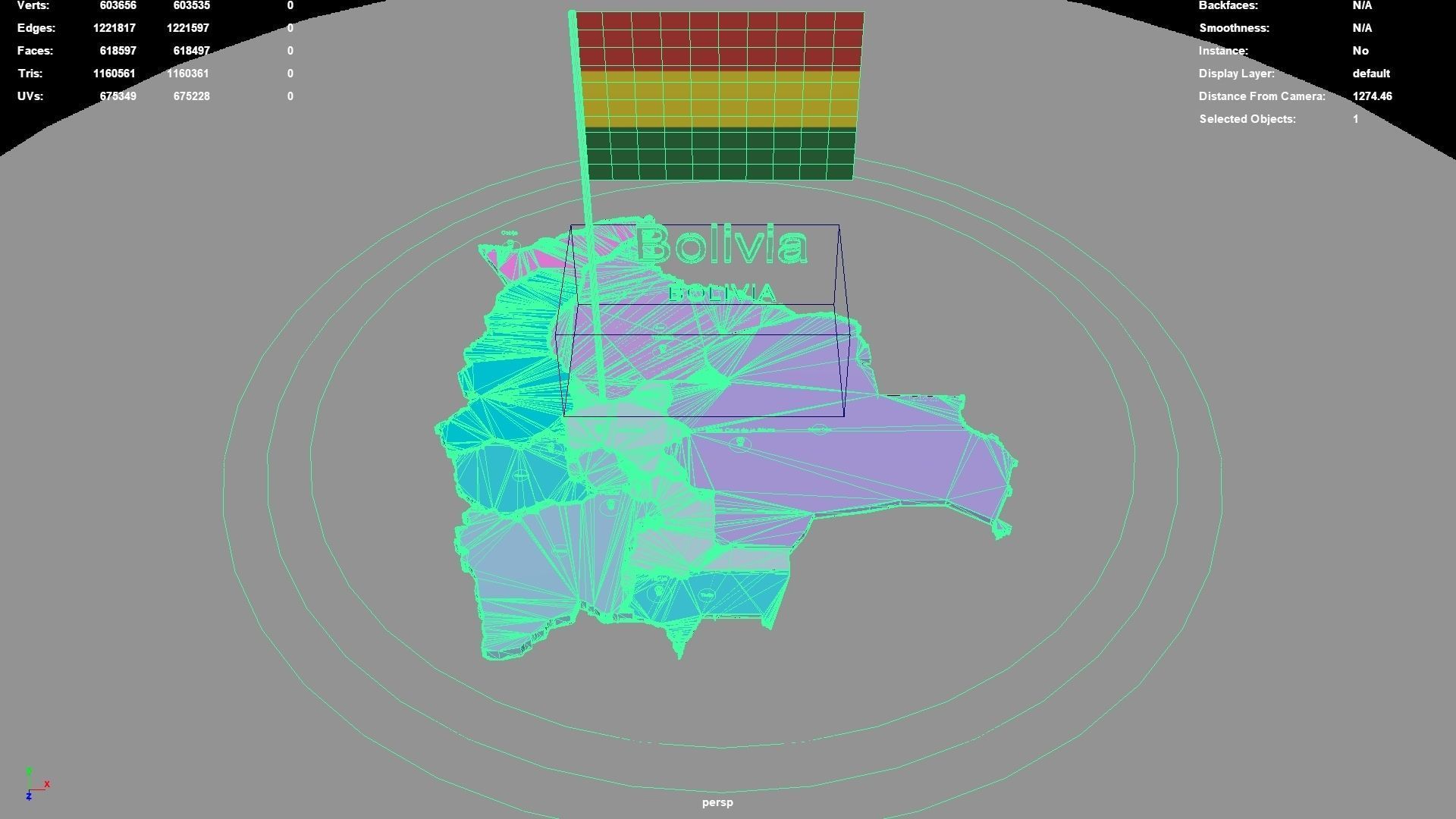 Bolivia map region geography political geographic administrative 3D model_1