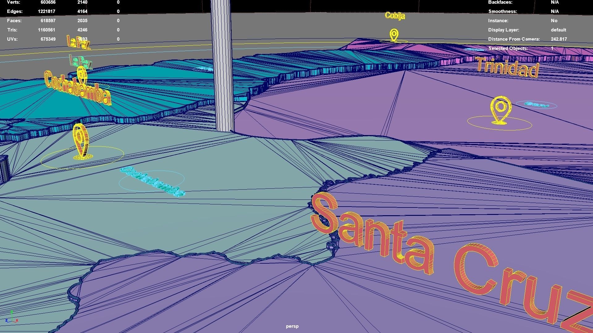 Bolivia map region geography political geographic administrative 3D model_9