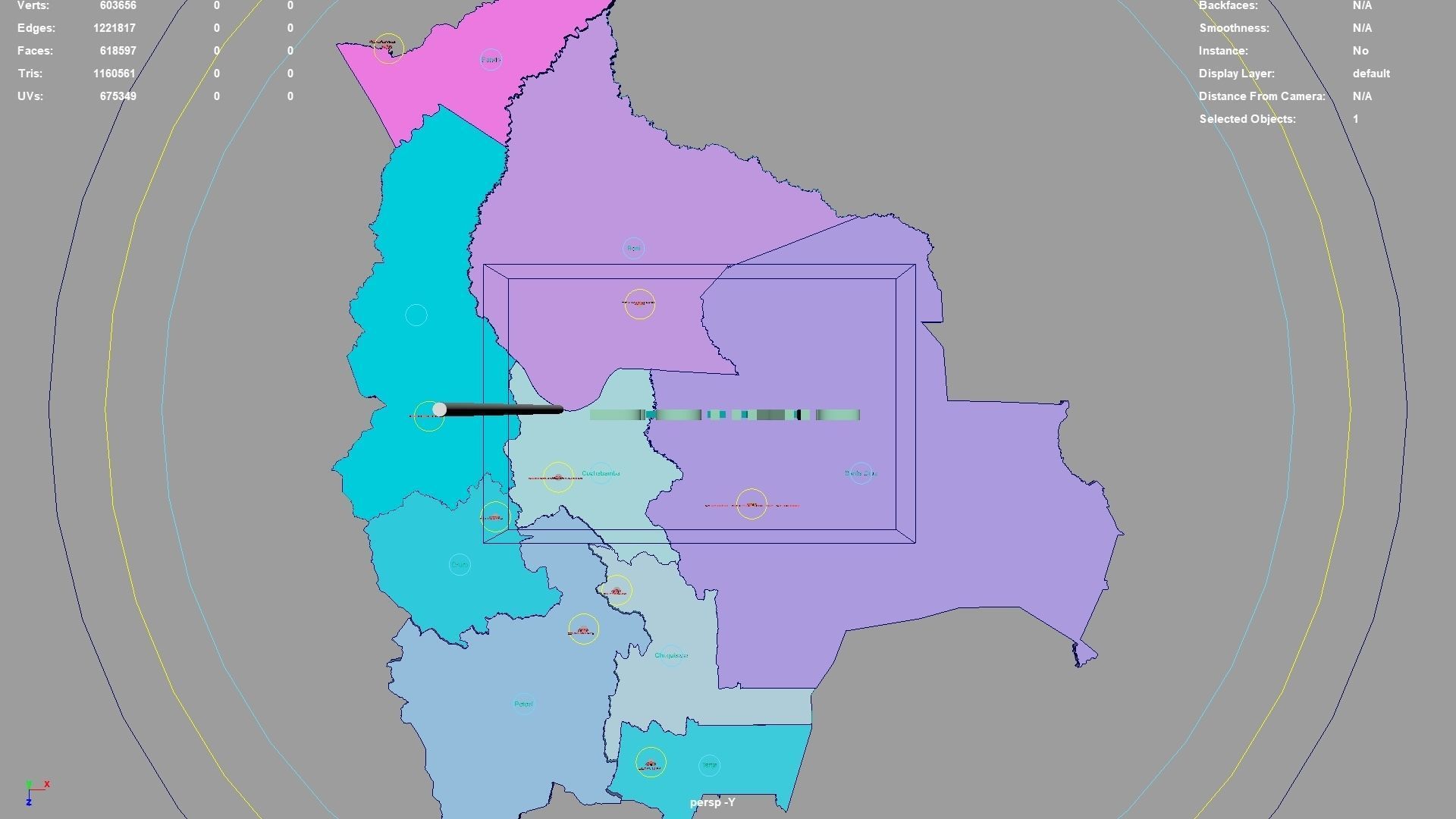 Bolivia map region geography political geographic administrative 3D model_2