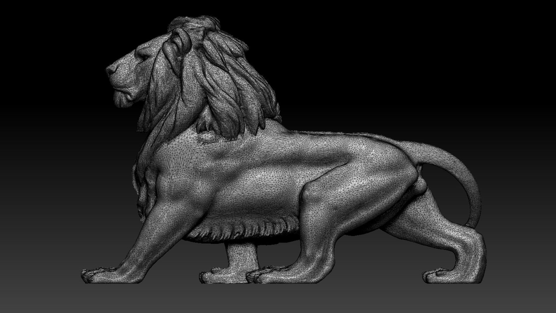 lion sculpture 3D print model_11