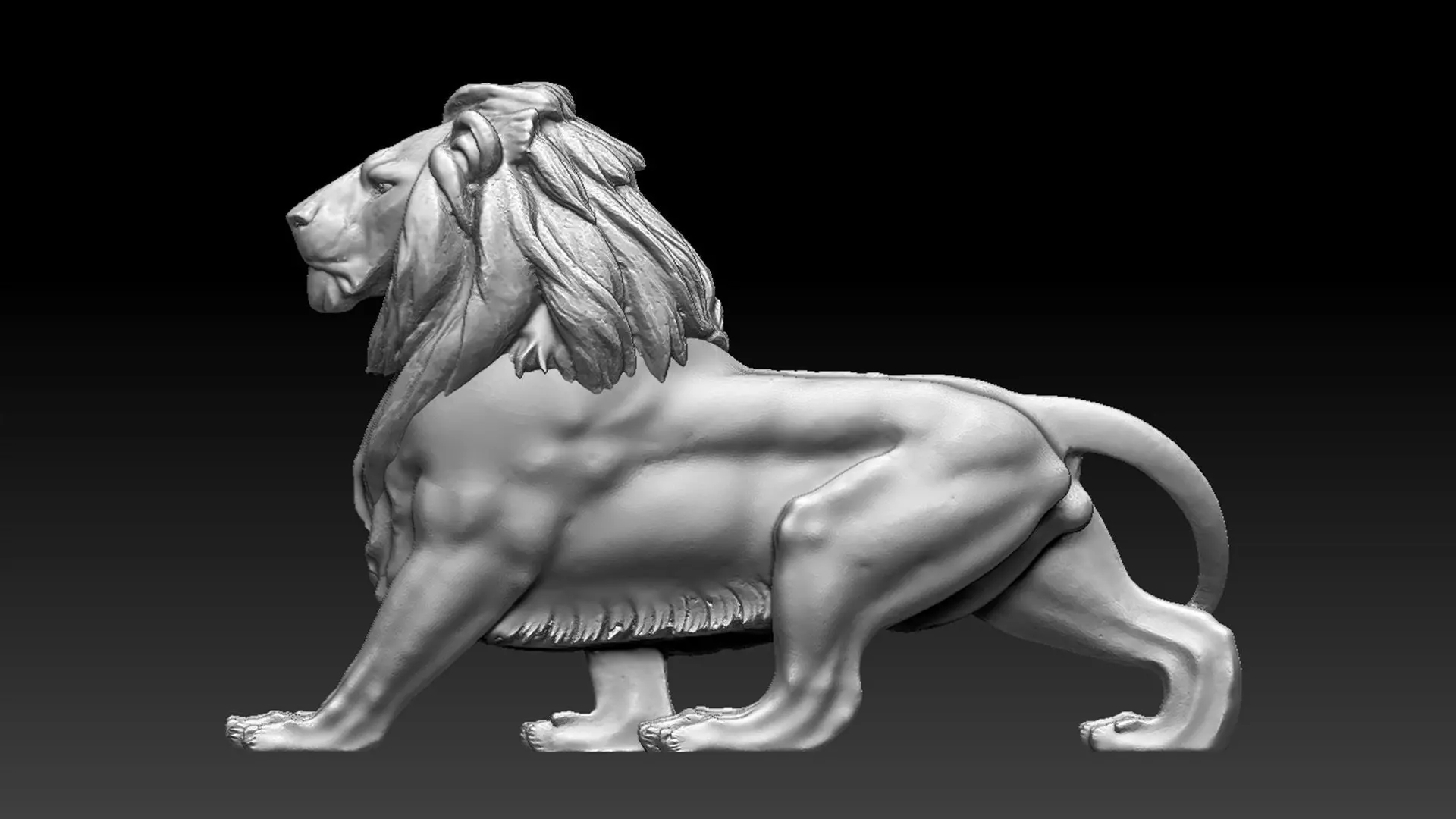 lion sculpture 3D print model_0