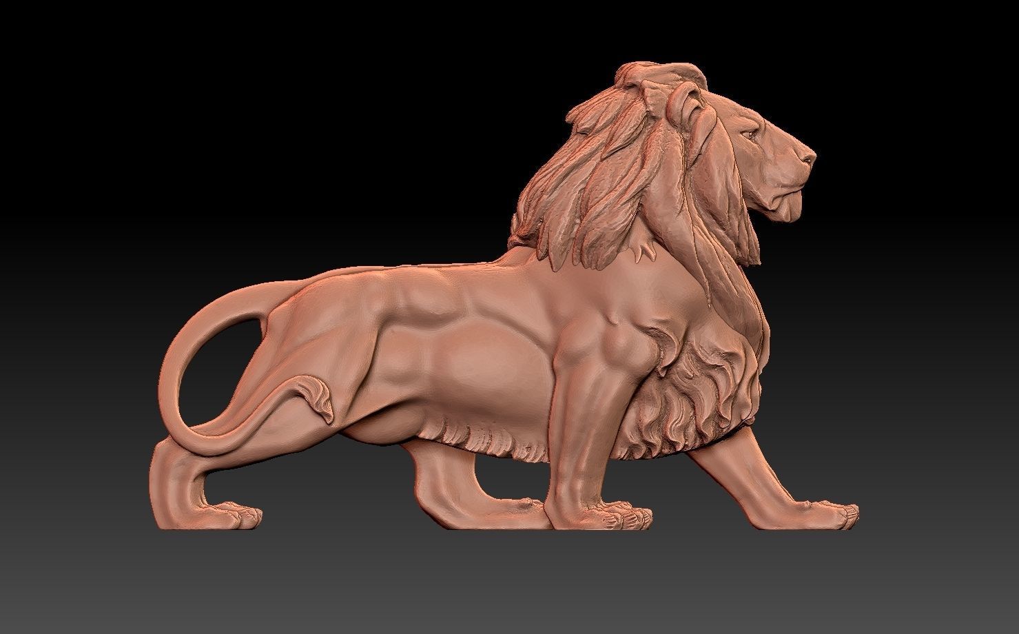 lion sculpture 3D print model_7