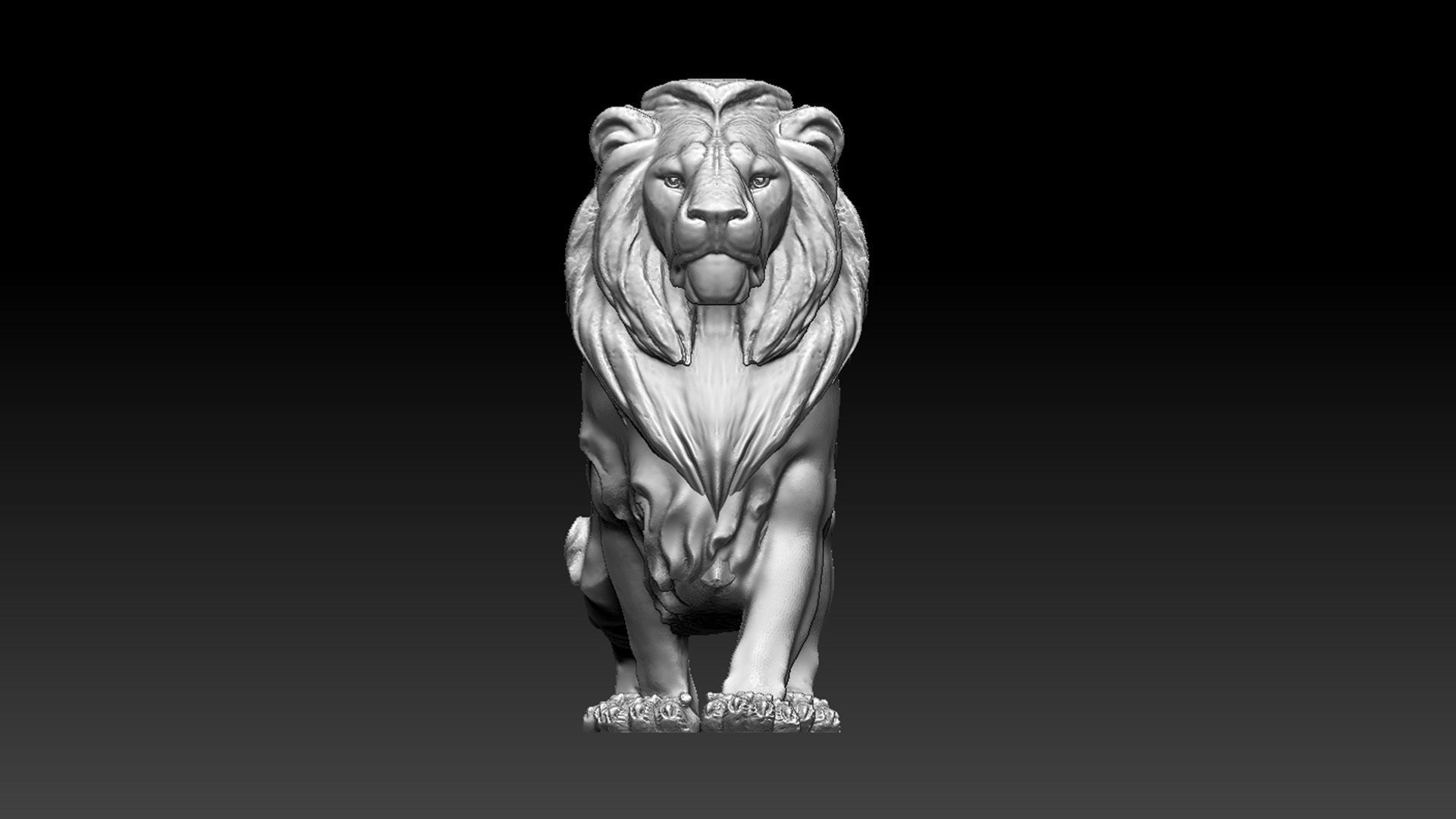 lion sculpture 3D print model_9