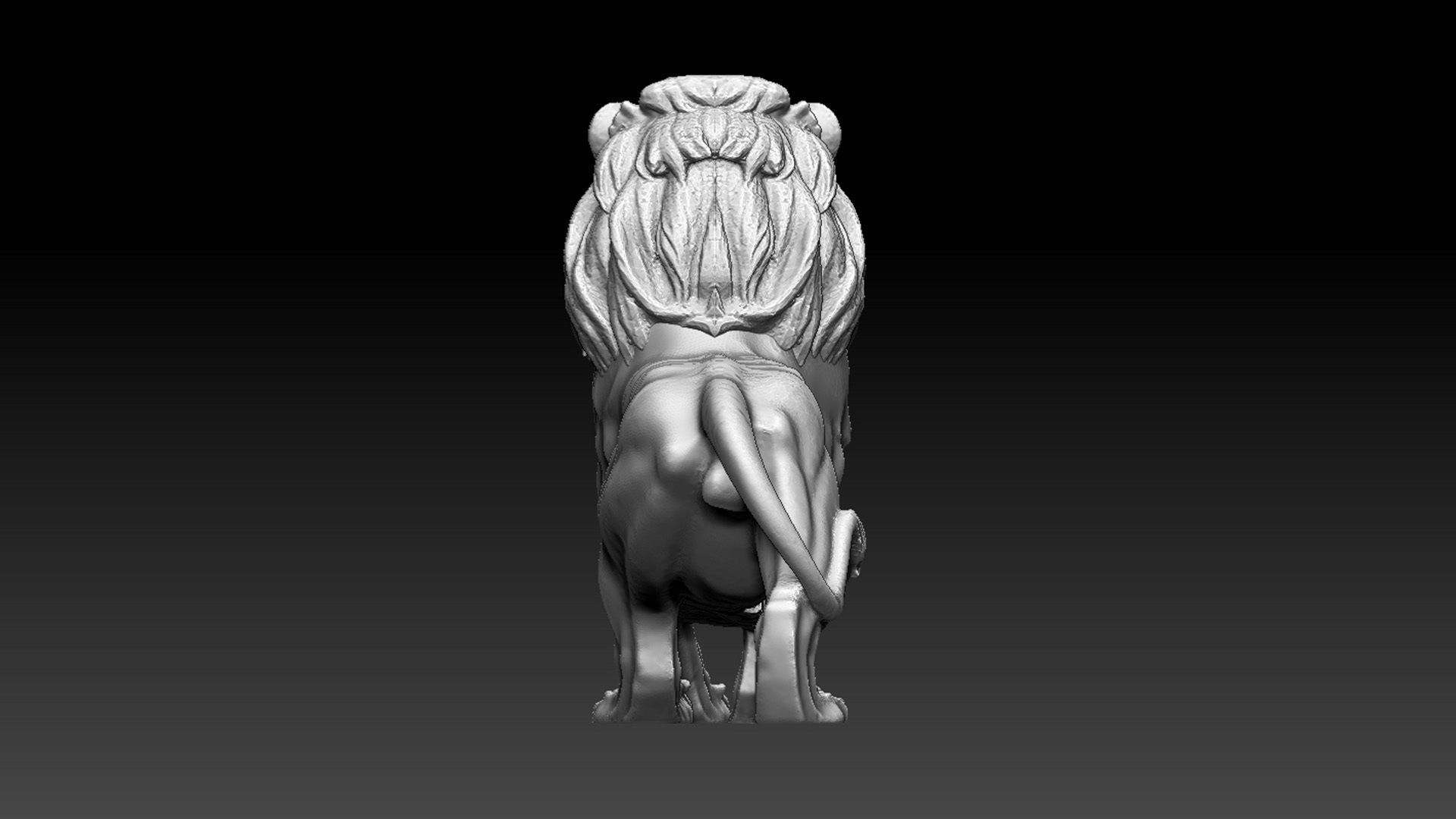 lion sculpture 3D print model_8
