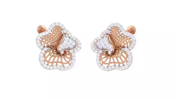 Ultra Vision Wire Mesh High Jewelry Diamond Earrings 3dm stl 