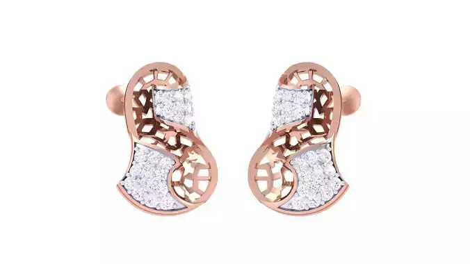 Ultra Vision Mesh Wire High Jewelry Diamond Earrings 3dm stl