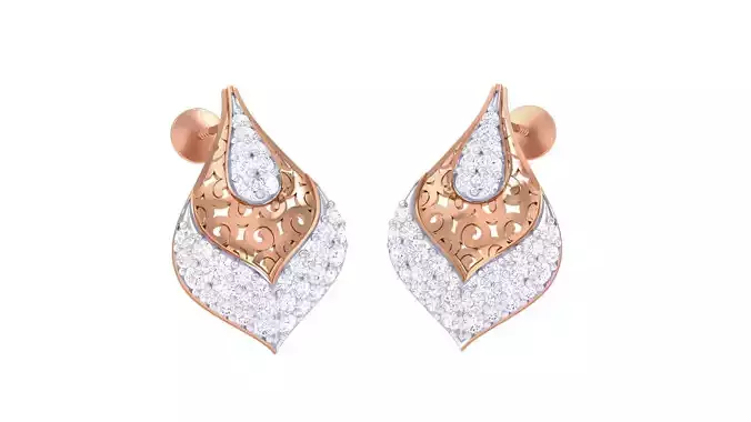 Mesh Wire Circles High Jewelry Diamond Earrings 3dm stl renders