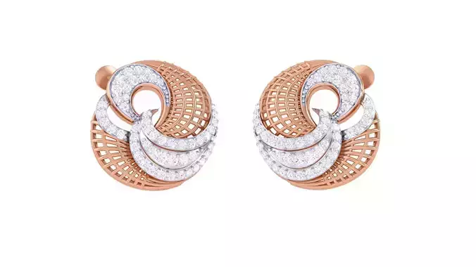 Ultra Vision Mesh Wire High Jewelry Diamond Earrings 3dm stl 