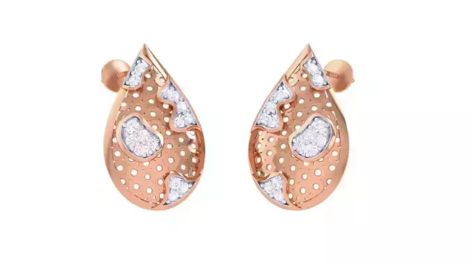 Mesh Holes Wires High Jewelry Diamond Earrings 3dm stl renders