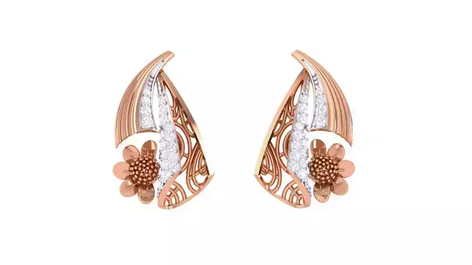 Ultra vision Flower Wire High Jewelry Diamond Earrings 3dm stl 